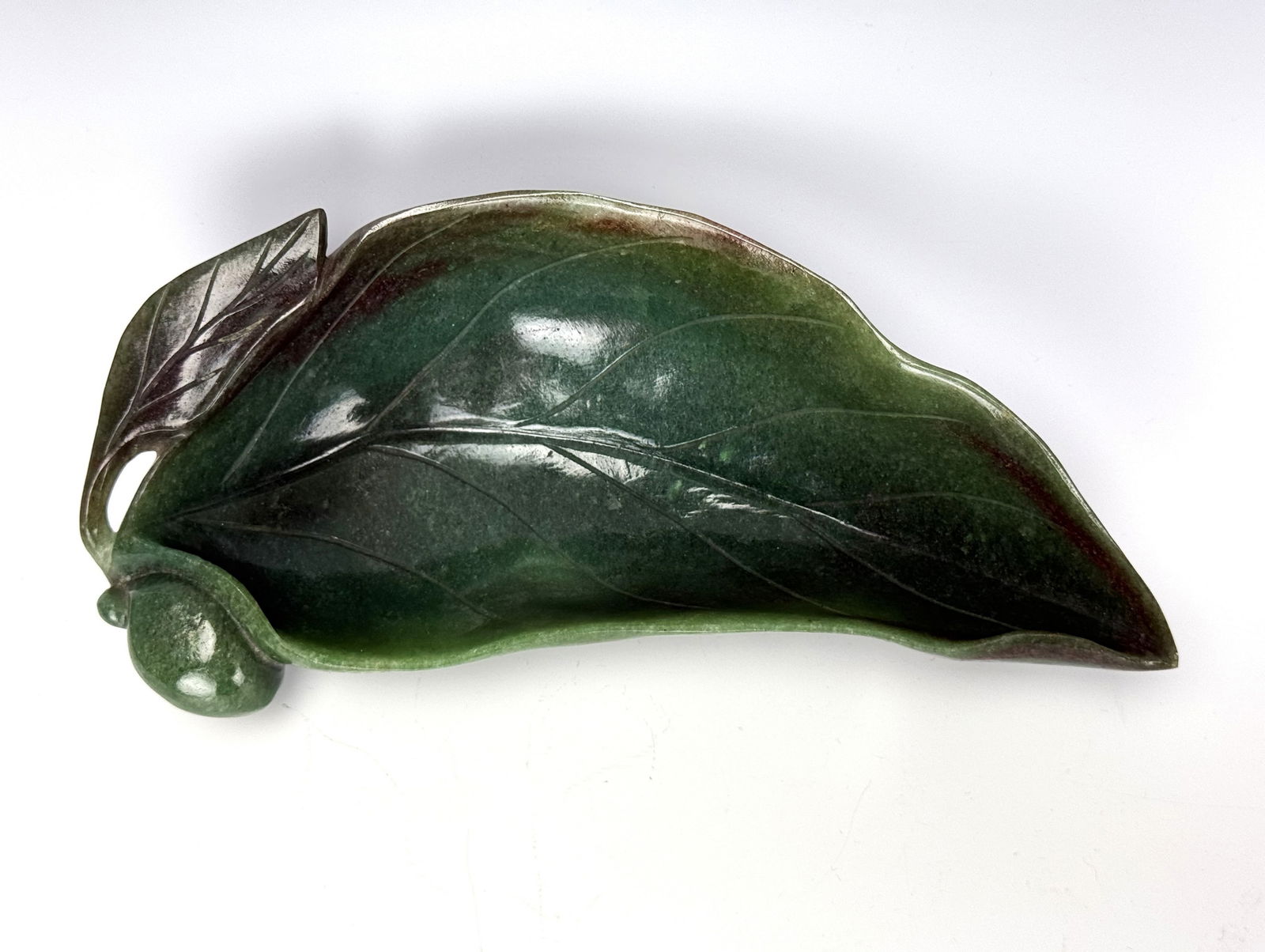 A Chinese Leaf Shape Green Jade Brush Washer (1 of 6)