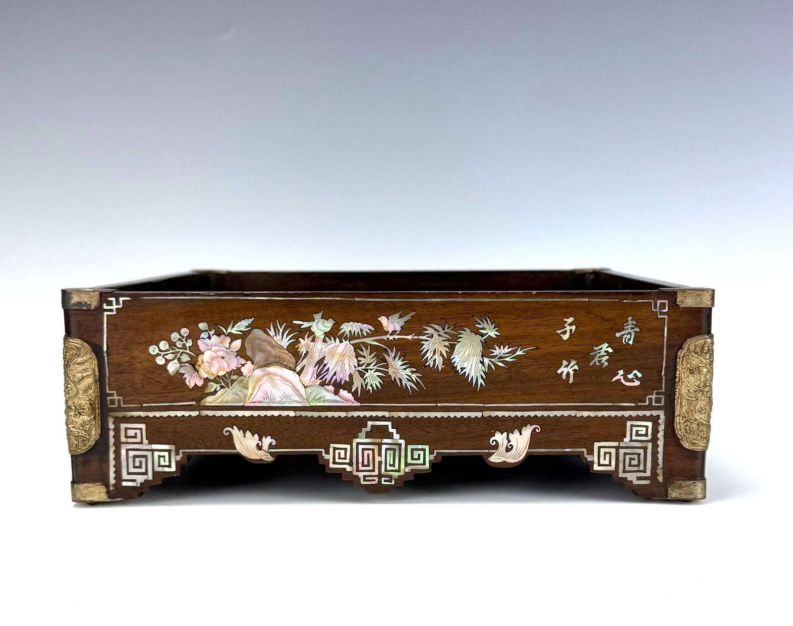 Antique Vietnam Mother of Pearl Inlay Rosewood Tea Tray (1 of 7)