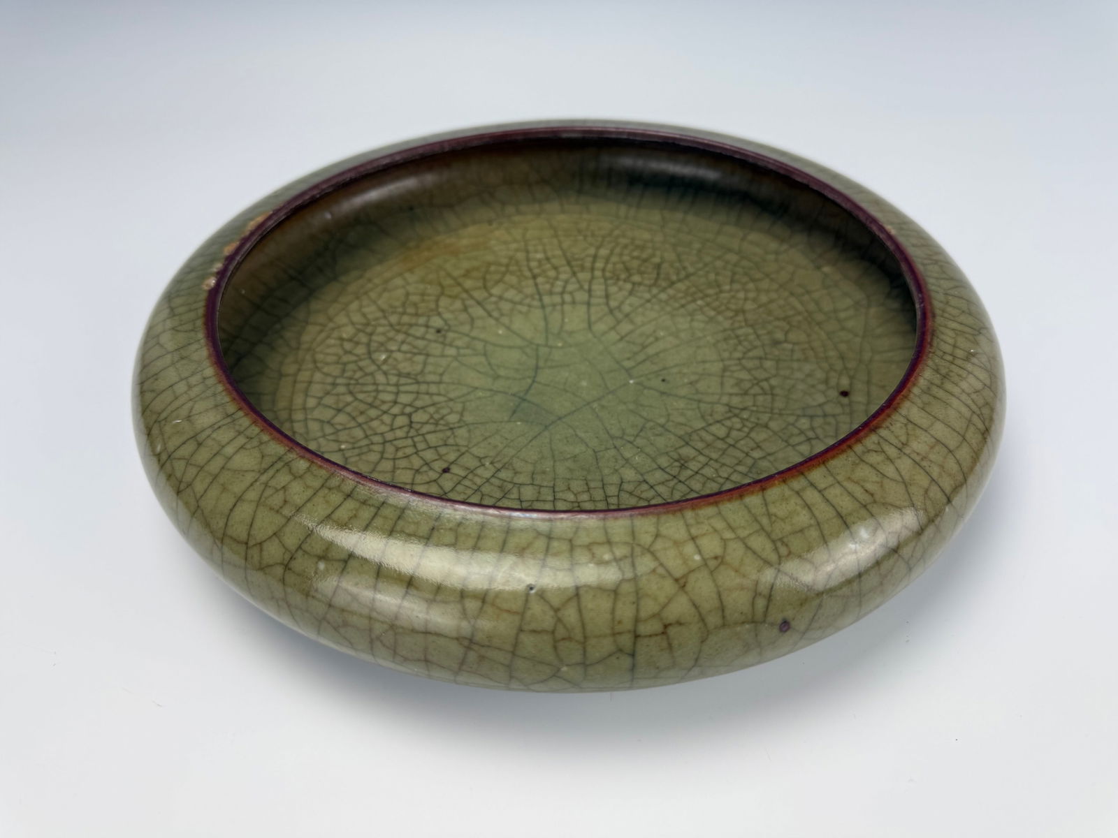 Chinese Brown Glazed GE Type Porcelan Shallow Pot (1 of 5)