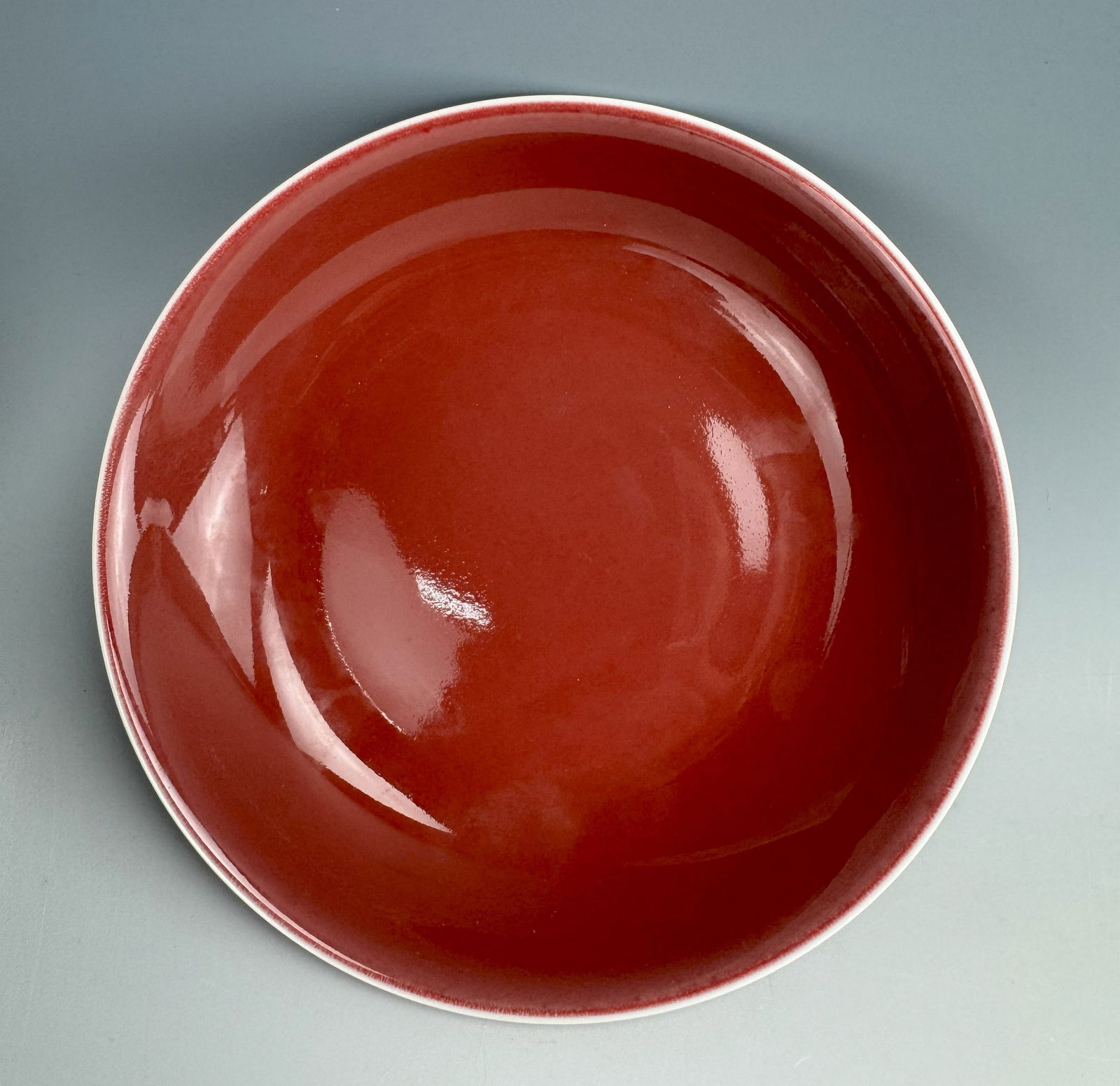 Chinese Oxblood Glazed Plate Daoguang Mark (1 of 4)