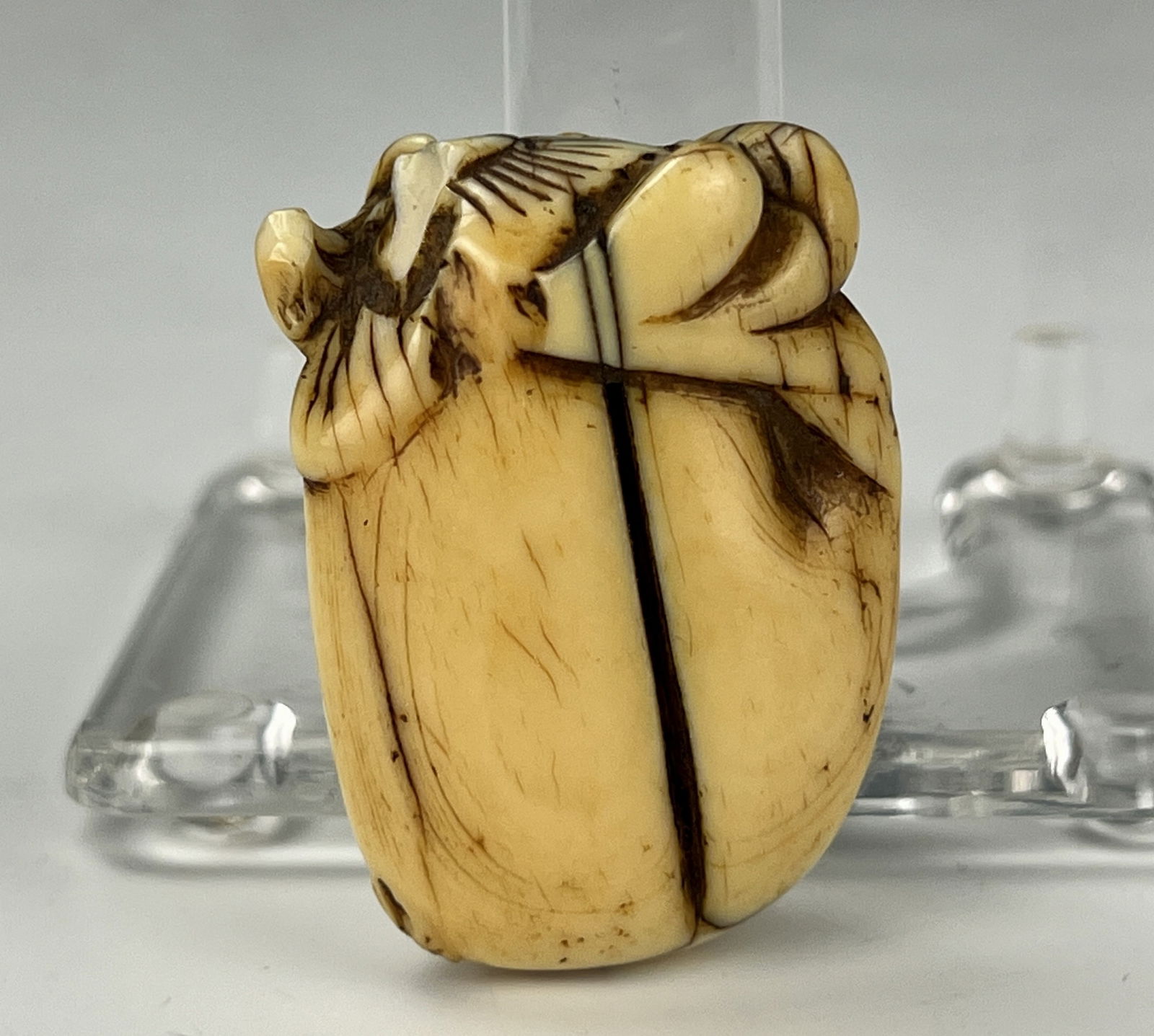 Chinese Antique Carved Bone Pendant of a Melon (1 of 4)