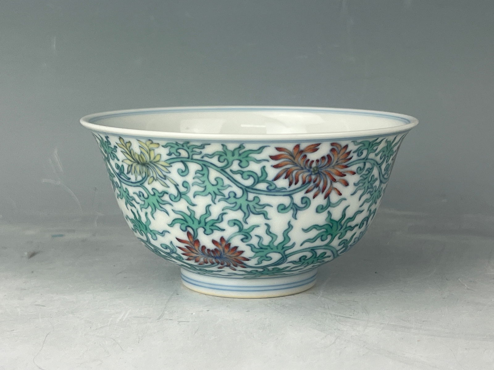 Chinese Doucai Enameled Tea Cup Yongzheng Mark (1 of 8)