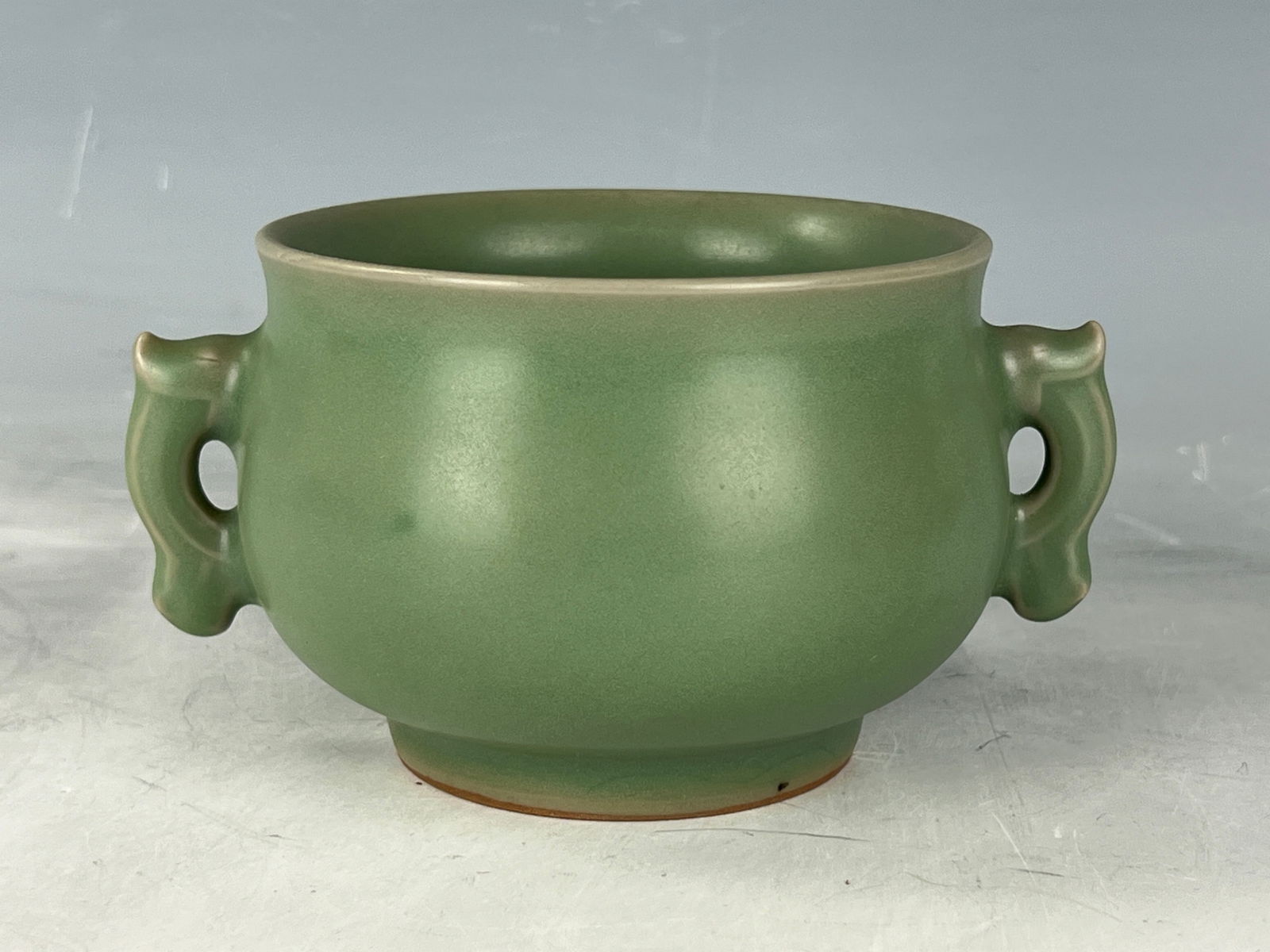 Chinese Longquan Celadon Incense Burner with Double Fish Eras,W 9 cm(3.8in.) x H 8 cm(3 in.).Preview (1 of 4)