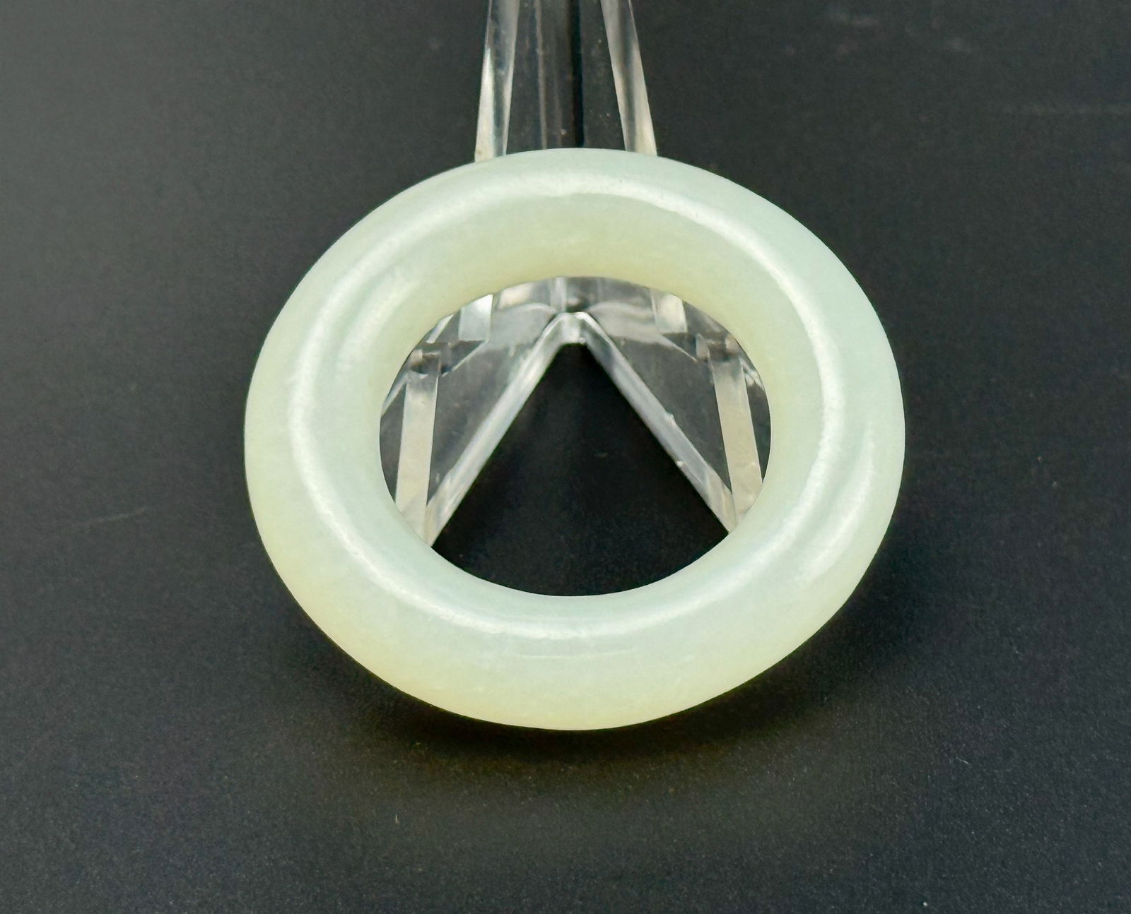 Chinese Hetian White Jade Ring,D 4.5 cm(2 in.).Preview from Feb 23rd to 27th from 1:00 PM TO 5:00 PM: Chinese Hetian White Jade Ring,D 4.5 cm(2 in.).Preview from Feb 23rd to 27th from 1:00 PM TO 5:00 PM Eastern Time, Location: 15229 Display Court, Rockville, MD 20850.