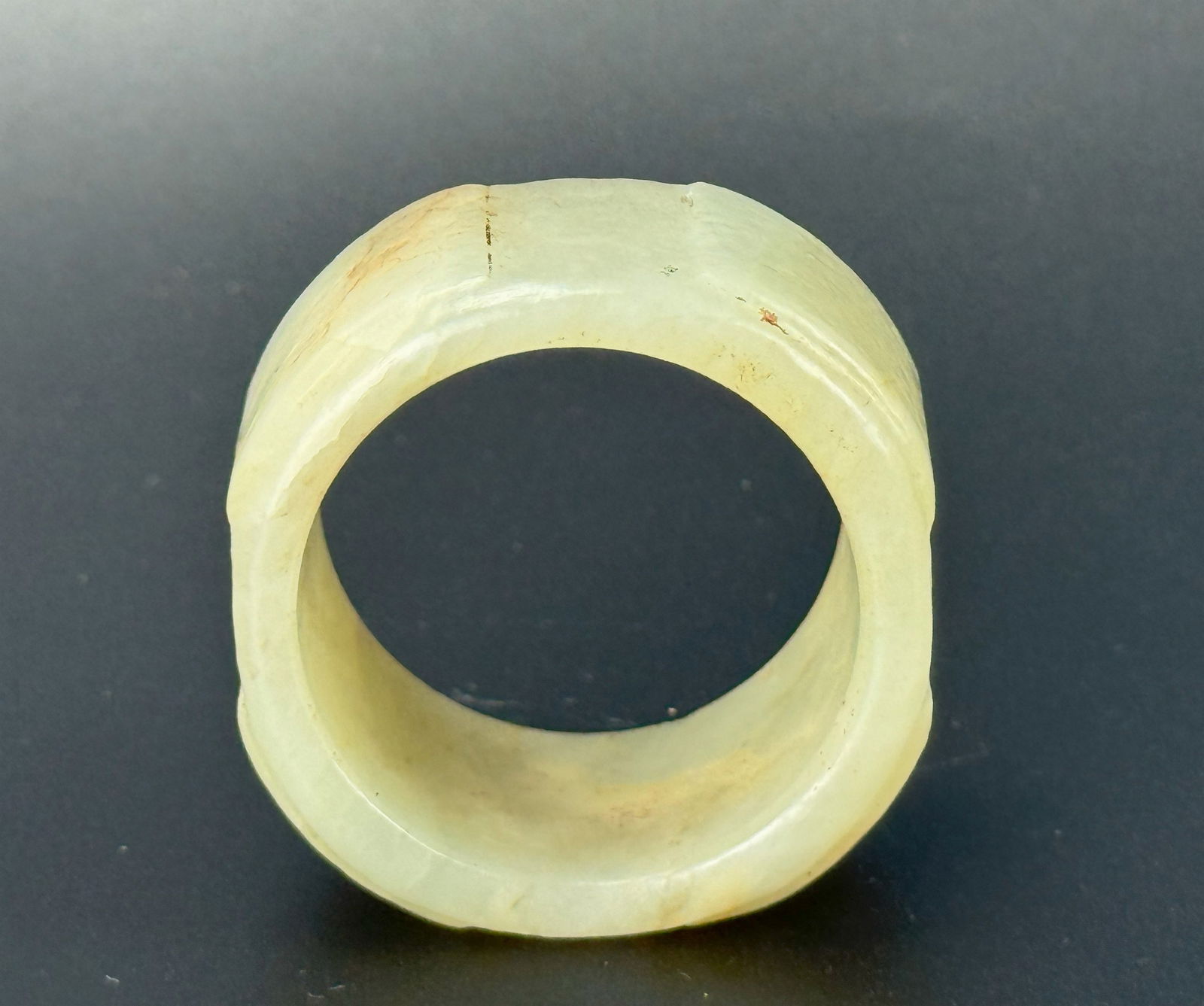 Chinese Celadon Jade Carved CONG Tube,size 4 x 2.5 cm.Preview from Feb 23rd to 27th from 1:00 PM TO (1 of 5)