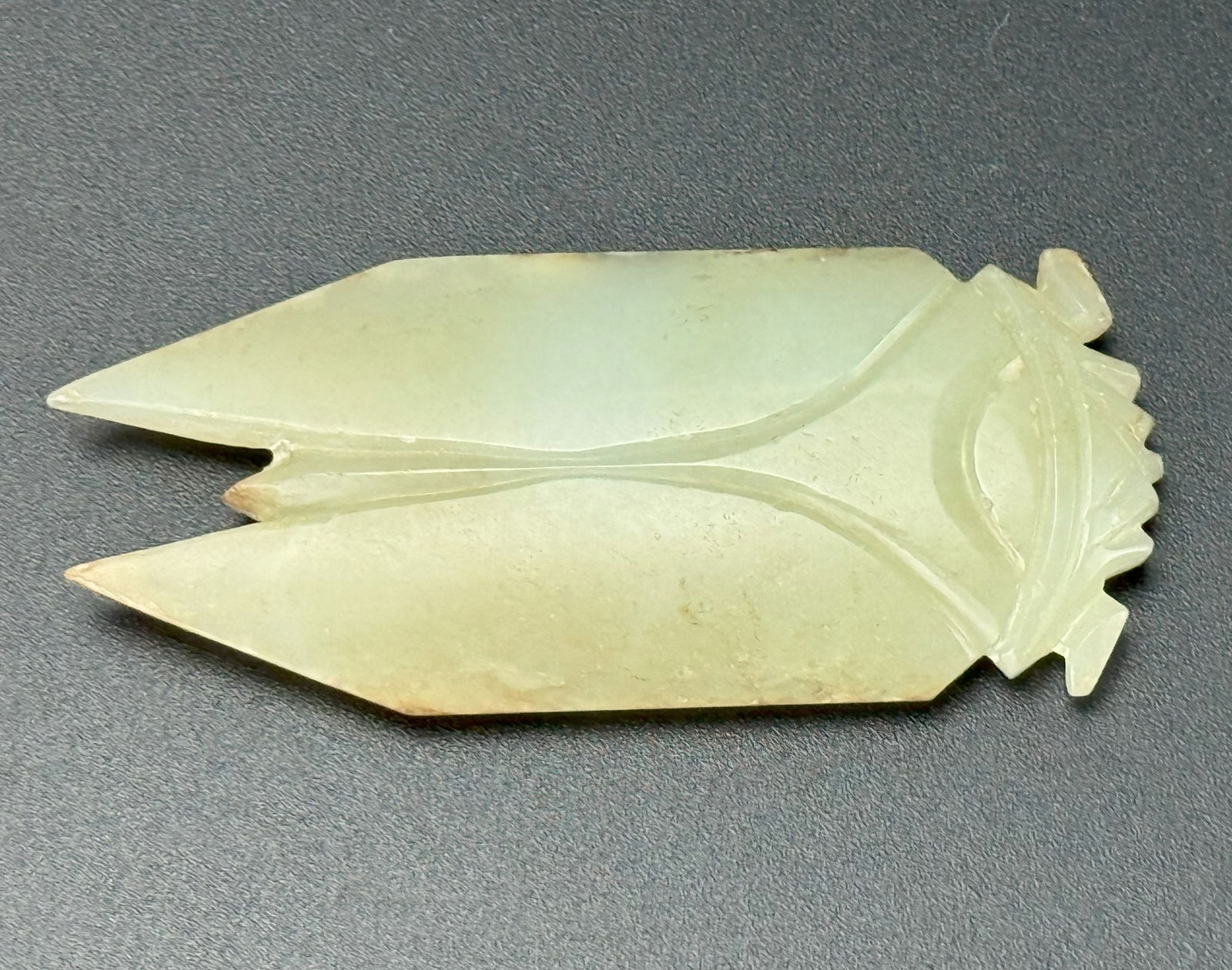 Chinese White Jade Cicada Pendant,H 7 cm( 3 in.)x W 3 cm(1.2 in.).Preview from Feb 23rd to 27th from (1 of 3)