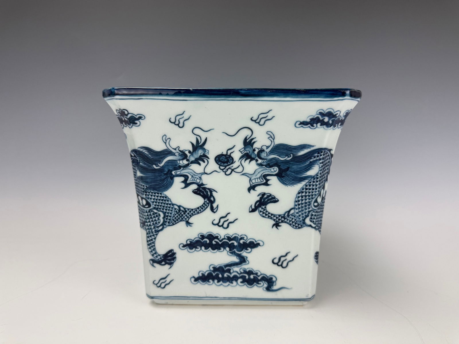 Asian Blue and White Porcelain Planter (1 of 6)