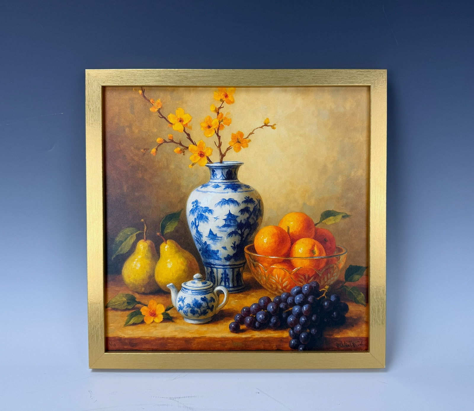 STILLNESS IN GOLD Mixes Meadia on Paper by Joseph Malinsky: STILLNESS IN GOLD, Mixes Meadia on Paper by Joseph Malinsky,size 13 x13 inches.A solitary bird pauses amid warm,textured tones,suspended between rest and flight.The restriained palette and minimal com