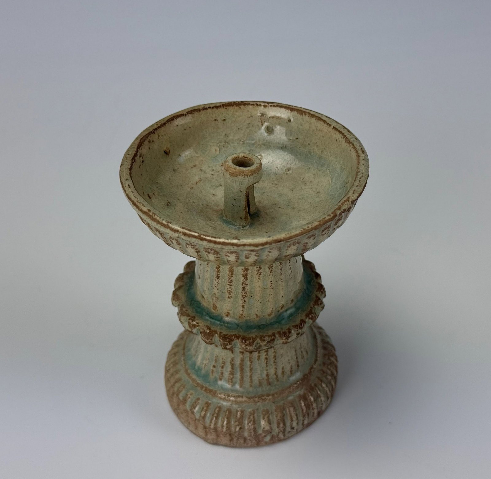 Southern Song Qingbai Glazed Porcelain Lamp with Rope Patters: Southern Song Qingbai Glazed Porcelain lamp with rope patters,H 9.4 cm(3.7 in.).Preview from Apr 20th to 24th from 1:00 PM TO 5:00 PM Eastern Time, Location: 15229 Display Court, Rockville, MD 20850.