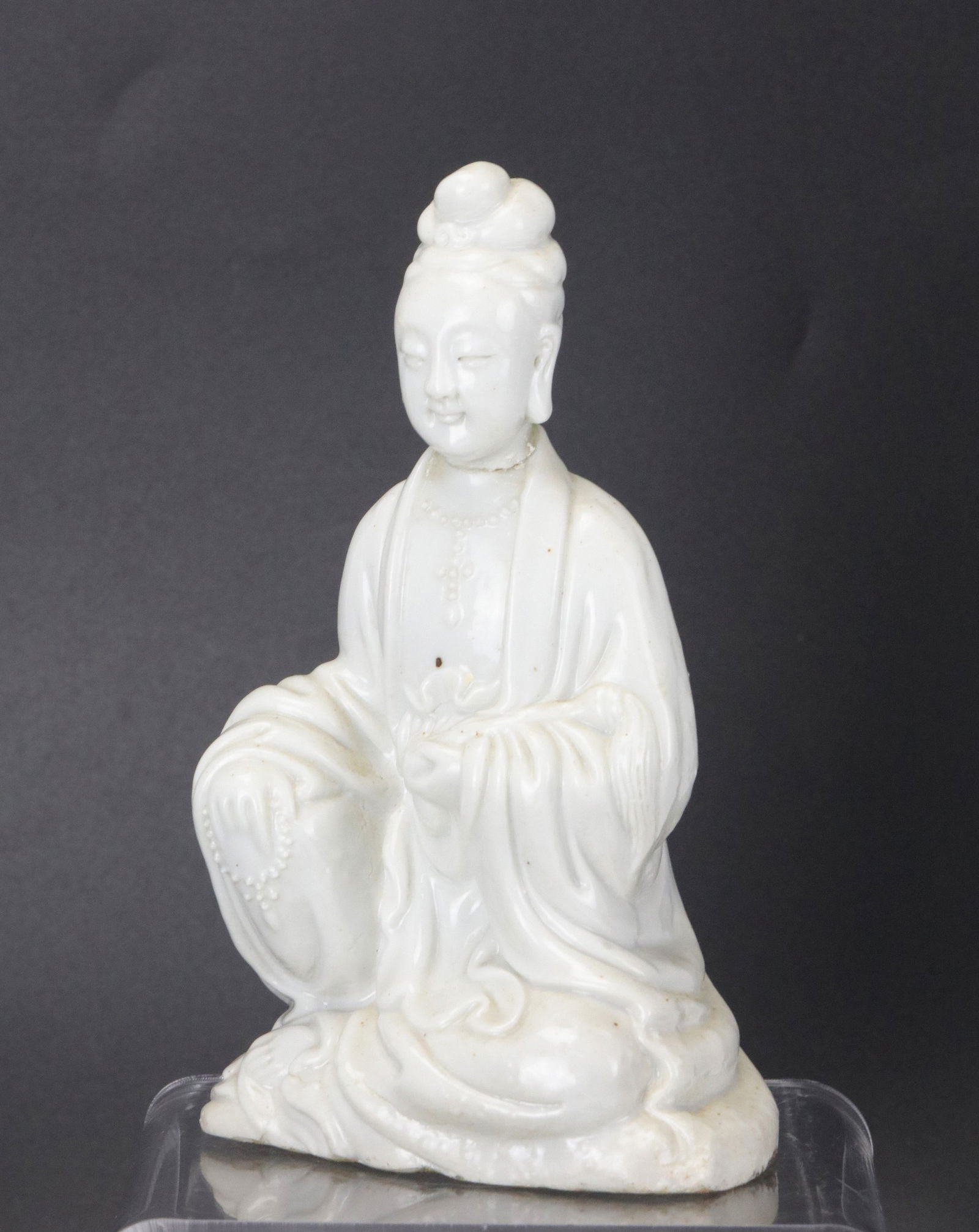 Chinese Dehua White Glazed Porcelain Guanyin Statue (1 of 3)