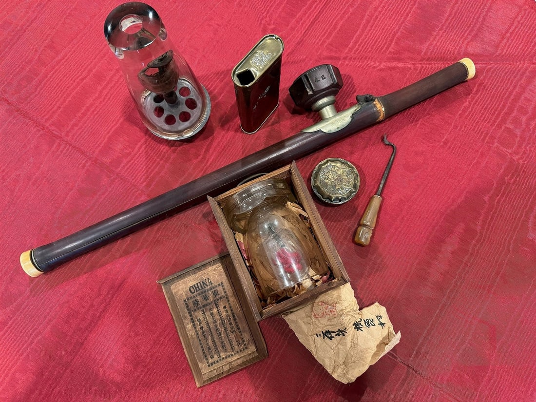 Vintage Set of Chinese Opium Smoking Paraphernalia (1 of 1)