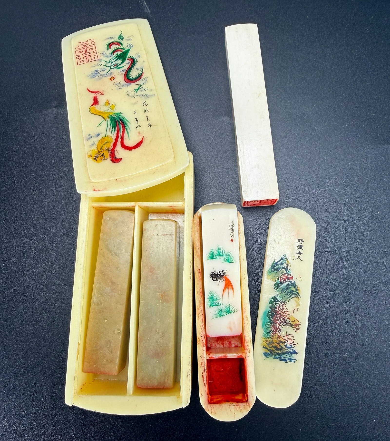 Group of 4 Kanjiaming's Seal Chops: Celadon Jade carved pendant with the shape of goose, size 10 x 5.8 cm.Preview from Apr 20th to 24th from 1:00 PM TO 5:00 PM Eastern Time, Location: 15229 Display Court, Rockville, MD 20850.