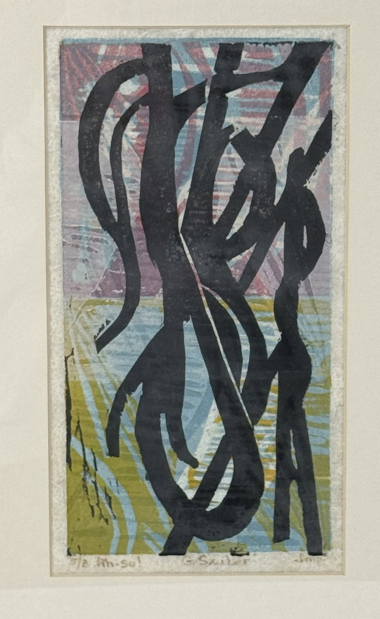 Shibata Limited Edition Sbstract Print: "Ah-So!" Limited?edition abstract print (5/8) by G. Shibata ,size 50cm(19.5in) x 34cm (13.5in).Preview from Apr 20th to 24th from 1:00 PM TO 5:00 PM Eastern Time, Location: 15229 Display Court, Rockvi