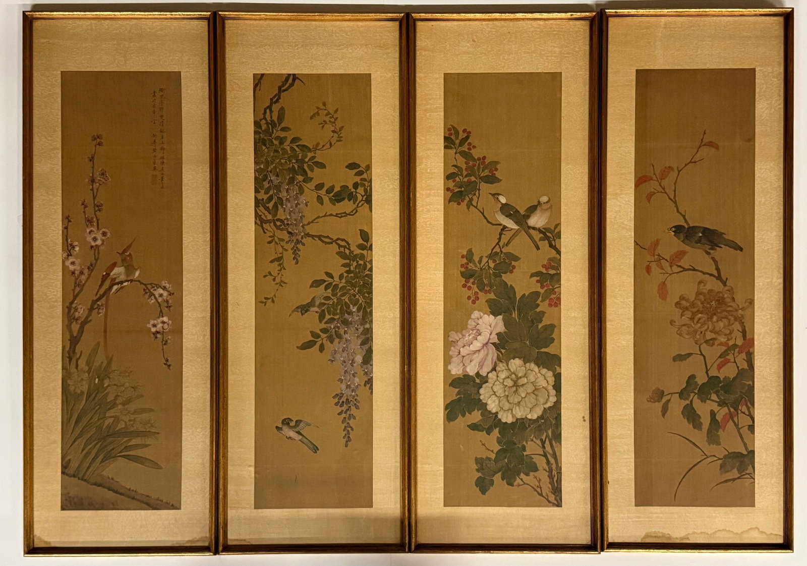 Four Chinese Painting by Zhuying Qing Dynasty: Four Chinese Painting by Zhuying, Qing Dynasty,?????????????????????????1796?1805???????????????????????????????????????????????????????????????????????????????????????????????????????????????????????