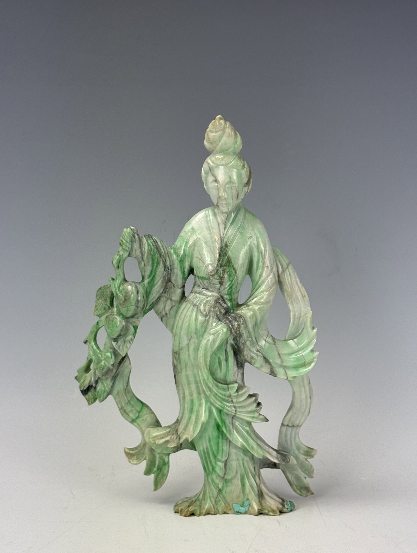 A Vintage Chinese Carved Green Jadeite Figure (1 of 5)