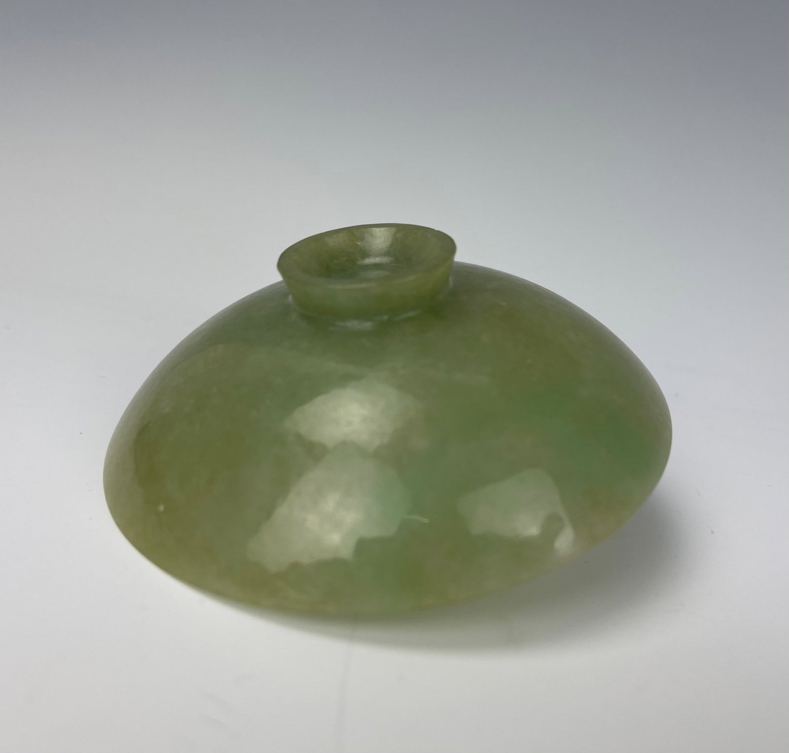 A Chinese Carved Jadeite Cup Lidded with Wood Stand - 6