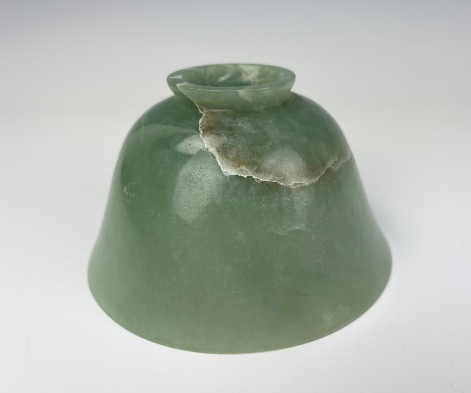 A Chinese Carved Jadeite Cup Lidded with Wood Stand - 8