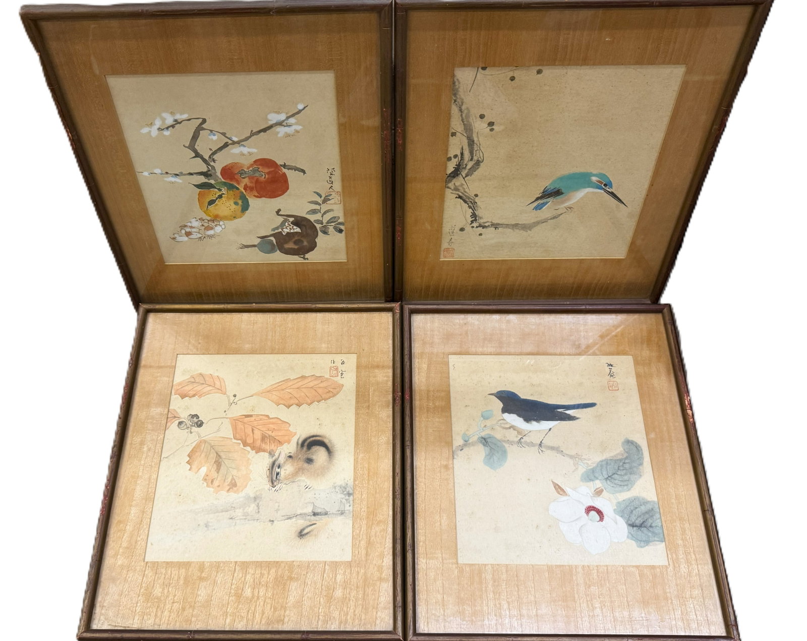 Framed Four Japanese WoodBlock Prints (1 of 6)