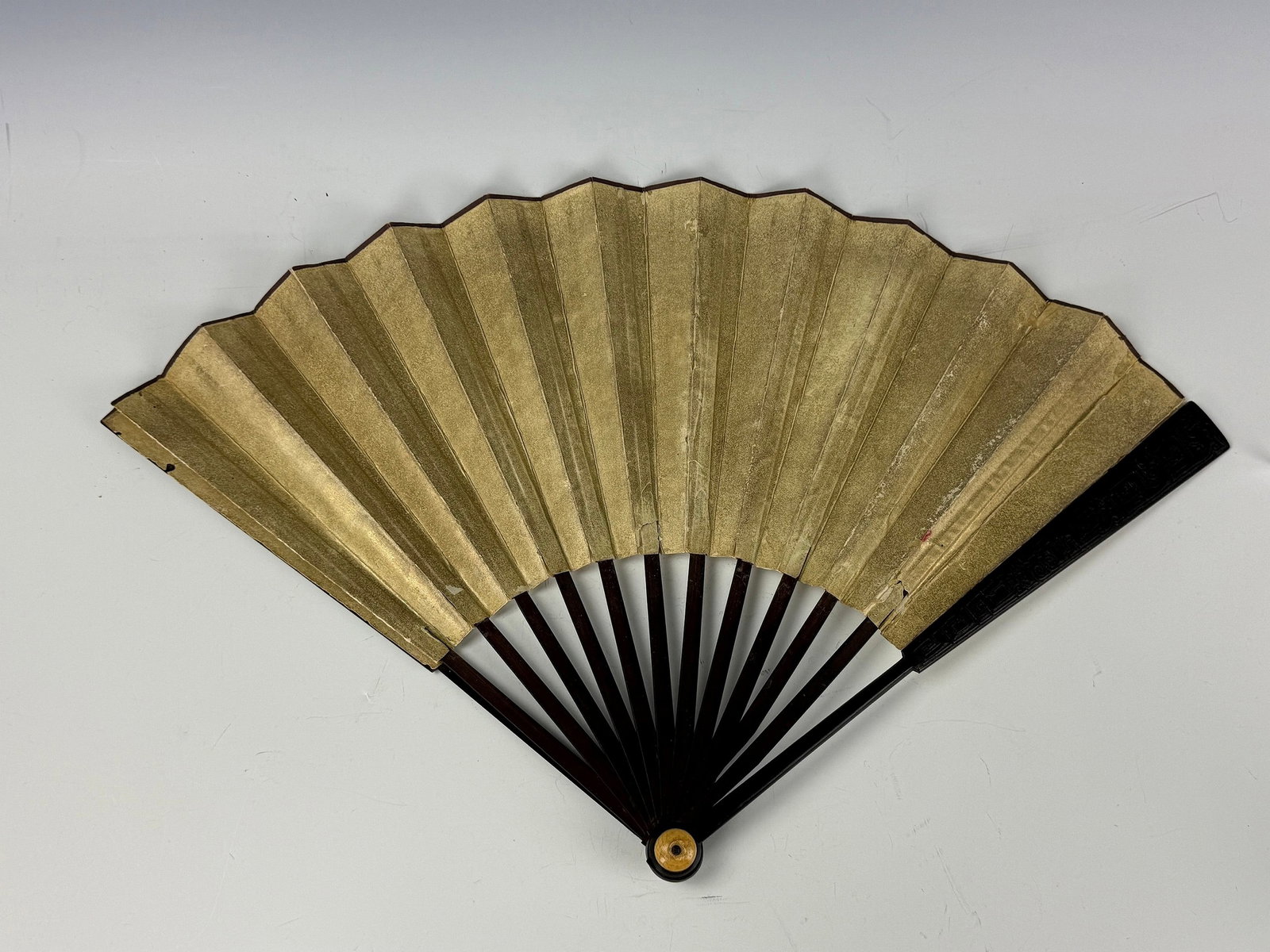 Vintage Chinese Dark Wood Folding Fan Frame (1 of 7)