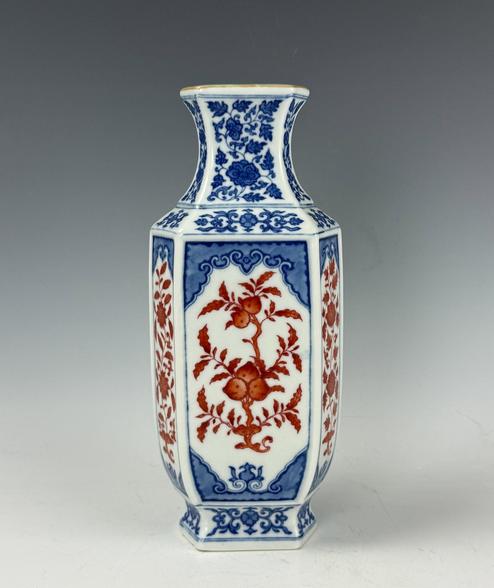 Chinese Blue and White Porcelain Vase With Iron Flowers Qinglong Mark: Chinese Blue and White Porcelain Vase With Iron Flowers,Qinglong mark. H 24cm(9.4 in.), Preview from June 22nd to 26th from 1:00 PM TO 5:00 PM Eastern Time, Location: 15229 Display Court, Rockville, M