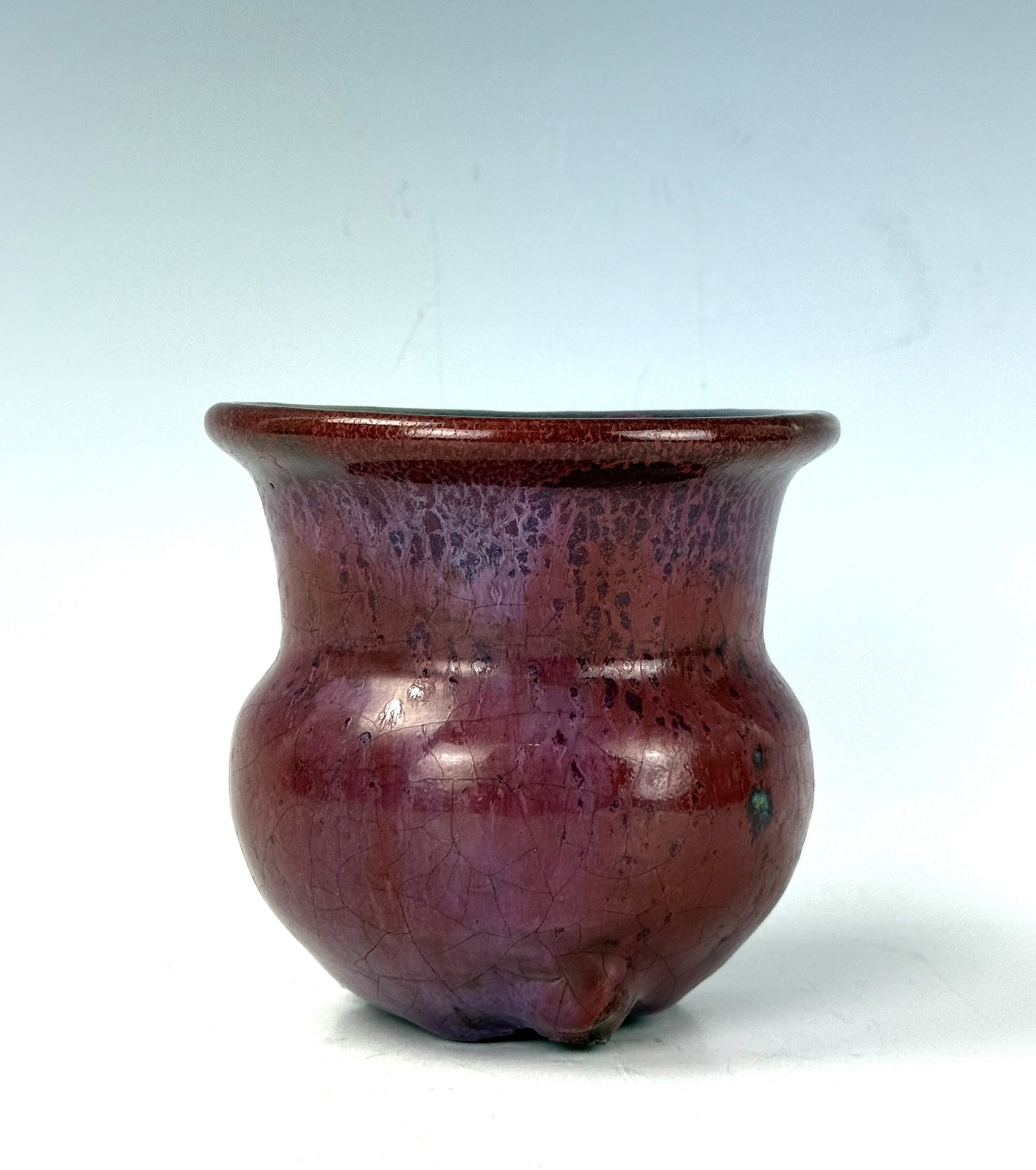 Chinese Junyao Purple Porcelain Tripod Incense Burner (1 of 6)