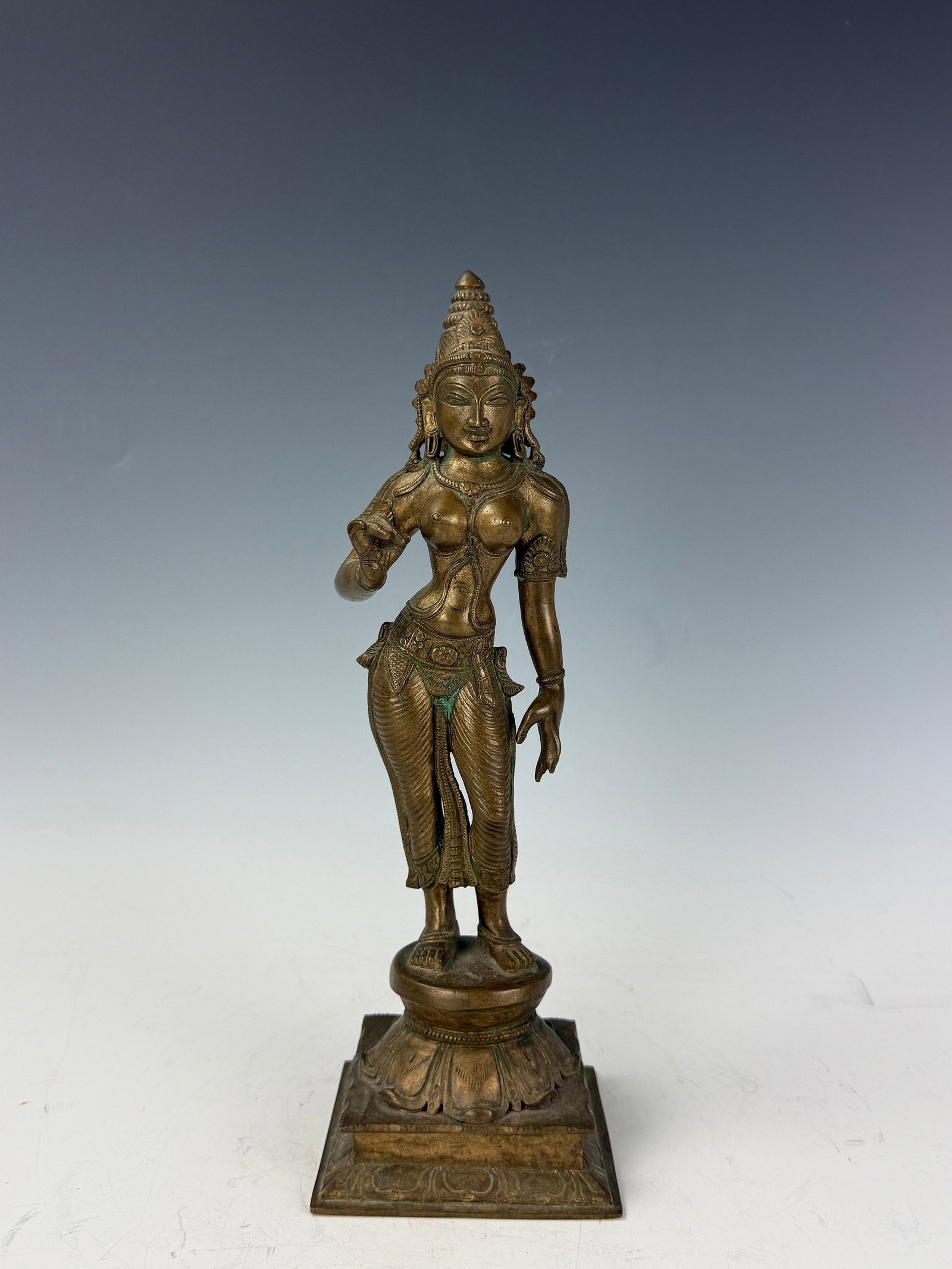 South Asian Bronze Buddha Figure with Lotus Pedestal (1 of 5)