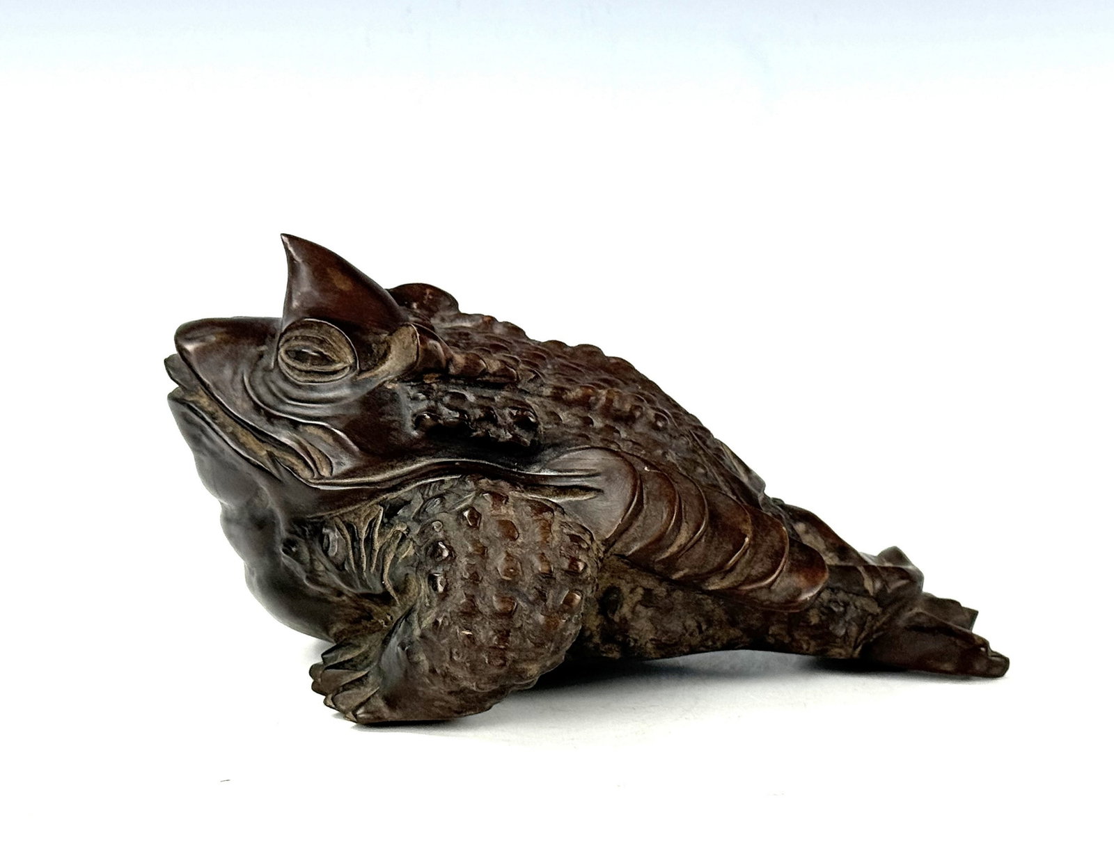 Chinese Carved Hardwood Three Legged Toad Statue (1 of 6)