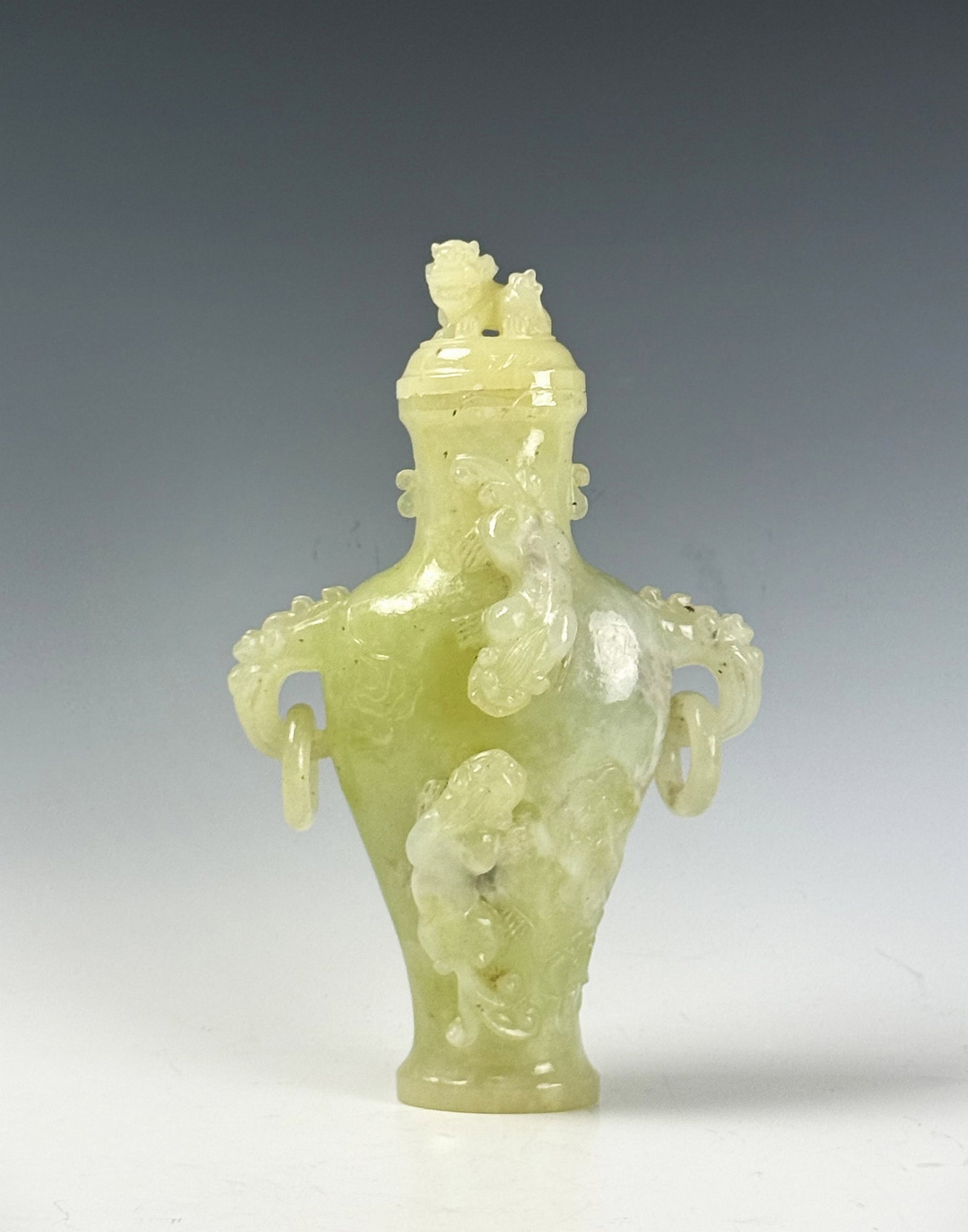 Chinese Carved Jade Vase Lidded (1 of 7)