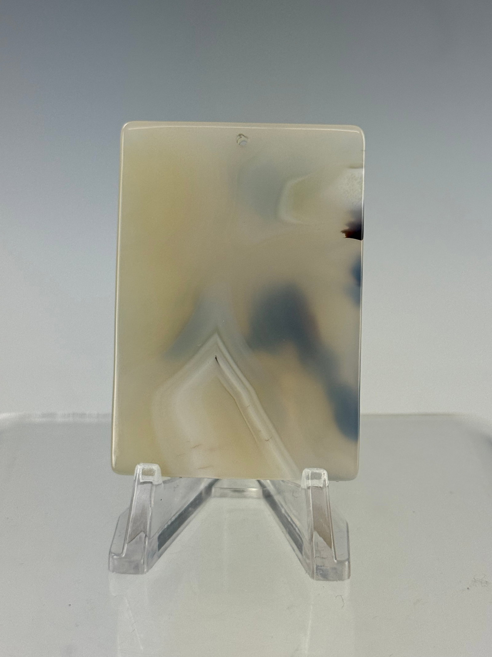 Chinese Agate Rectangular Pendant Carved with Eagle - 3