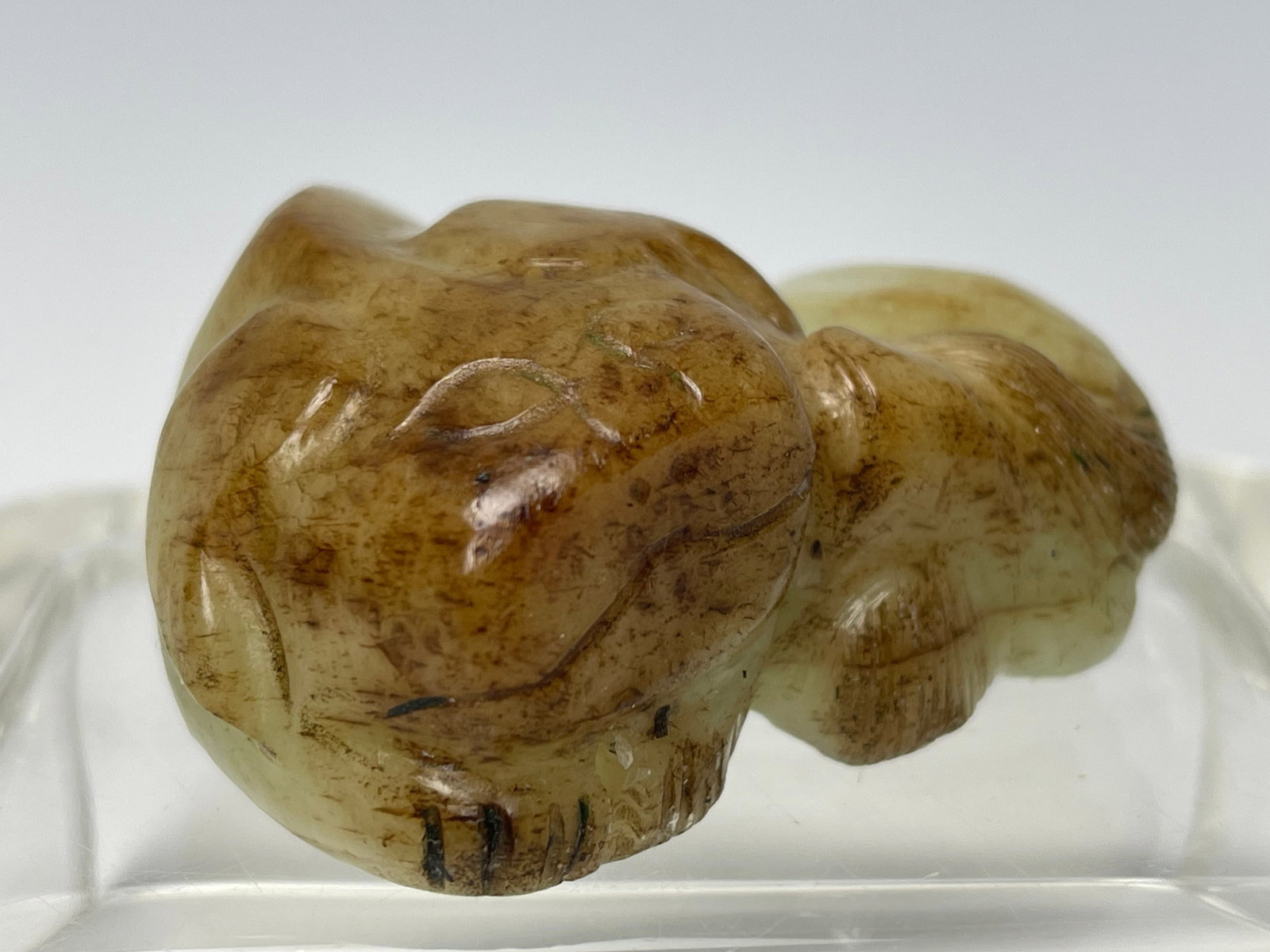Chinese Carved Celadon Jade Tigger Pendant (1 of 4)