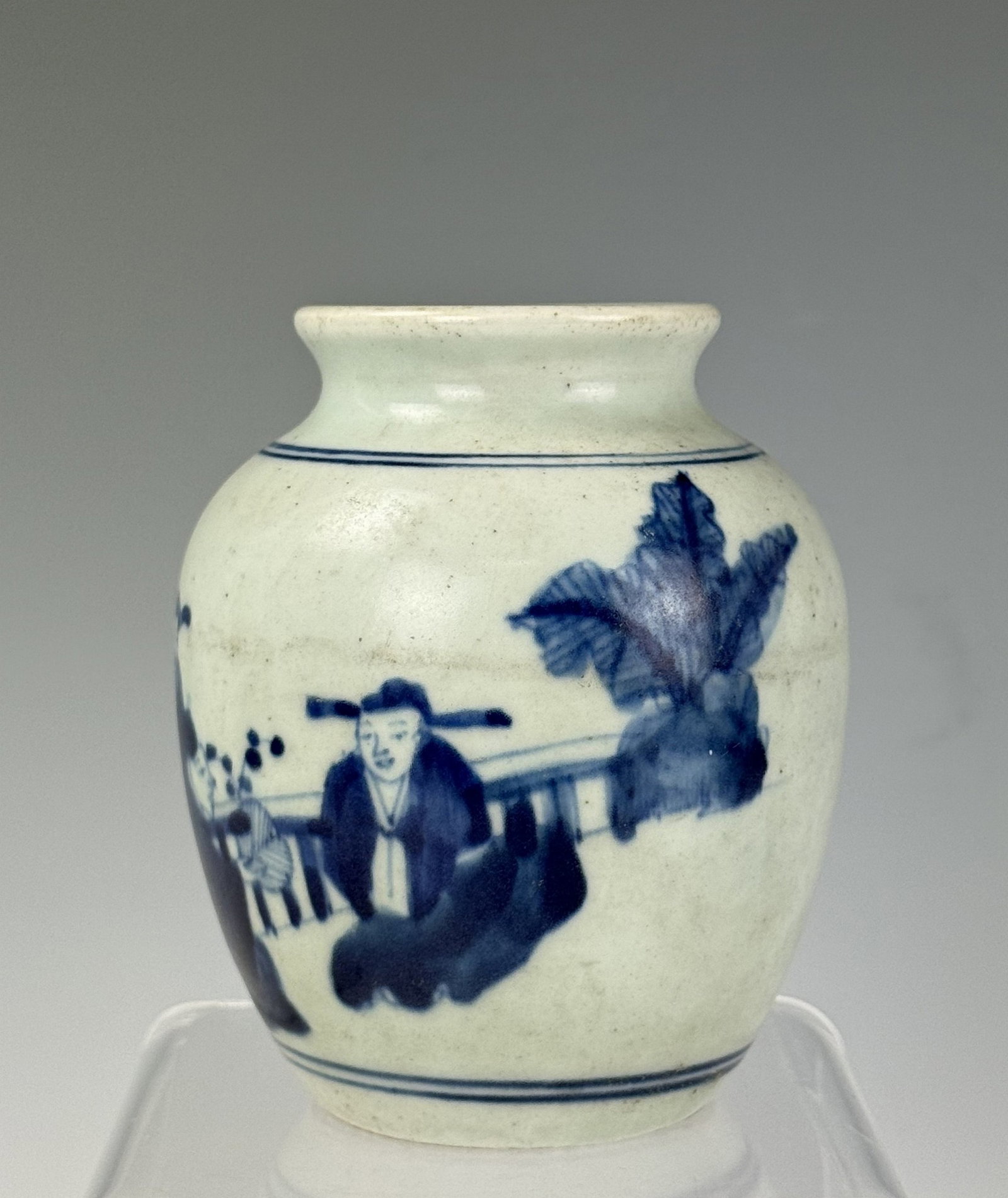 An Antique Chinese Blue and White Porcelain Jar Lidded (1 of 6)