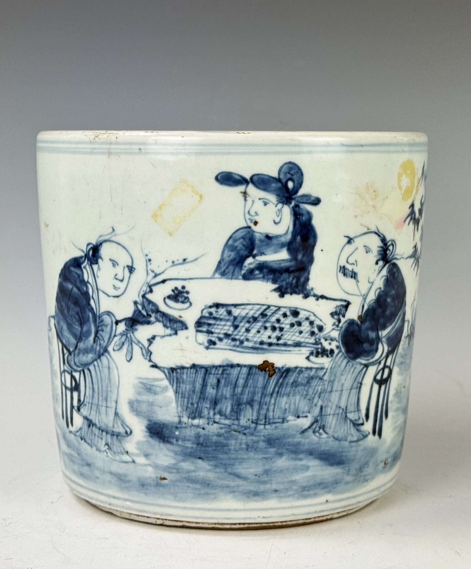 Chinese Blue and White Porcelain Brush Pot (1 of 5)