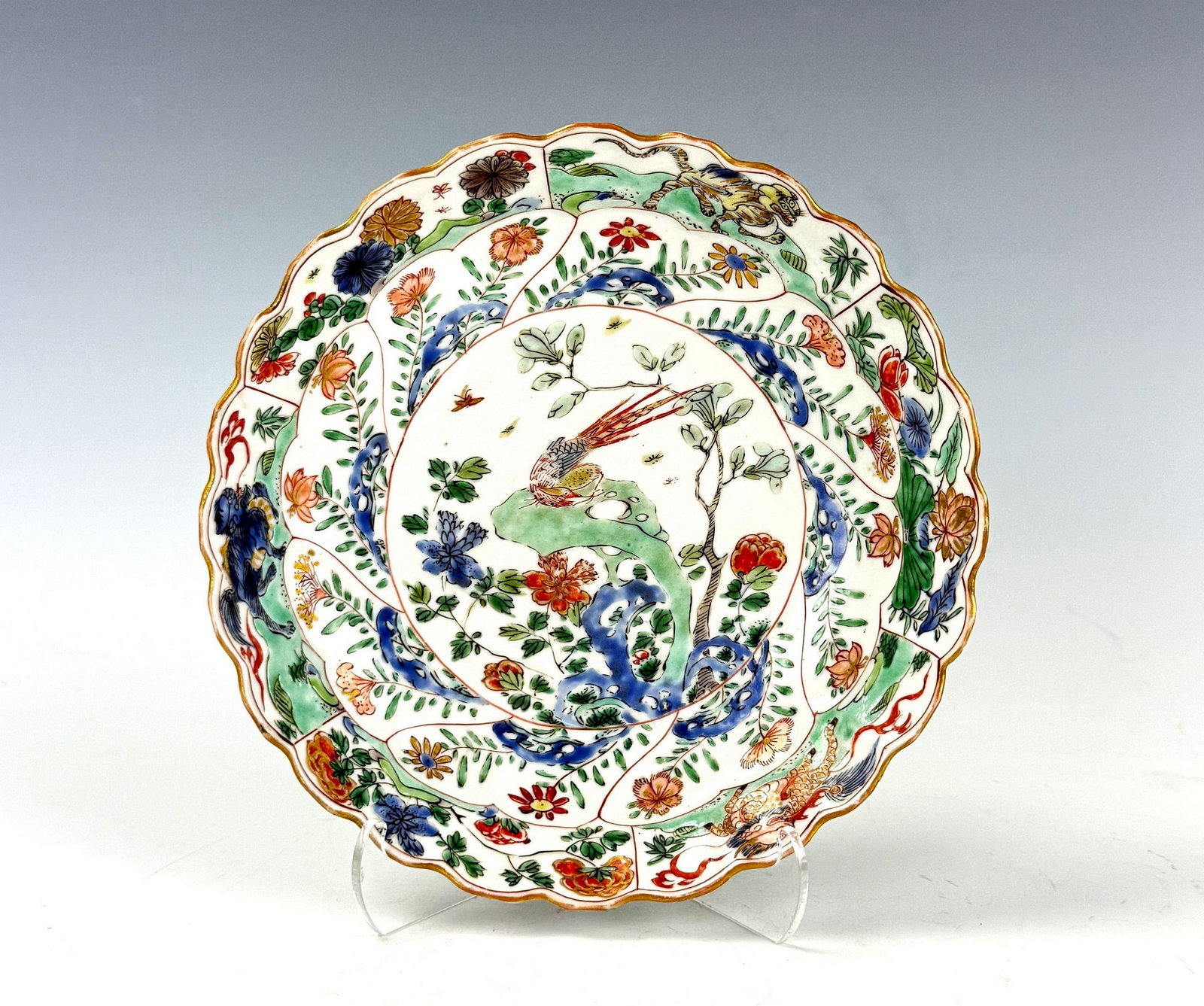 Qing Kangxi Famille Verte Phoenix Porcelain Plate (1 of 4)