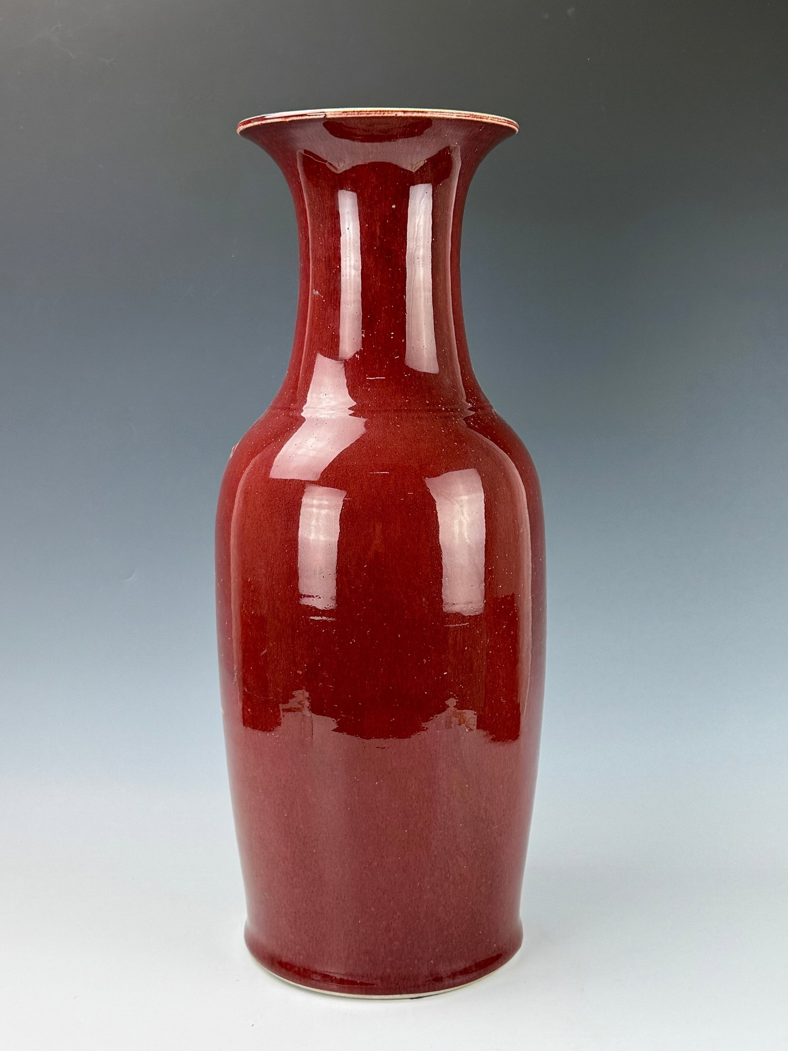 A Larg Chinese Oxblood Red Glazed Porecelain Vase (1 of 5)