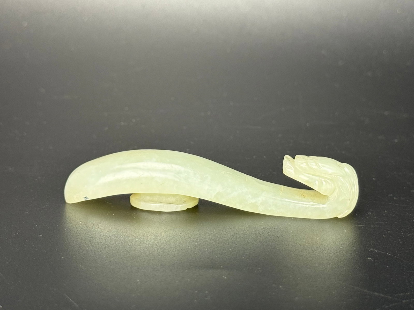 Chinese Carved Drogan Jade Belt Hook (1 of 3)