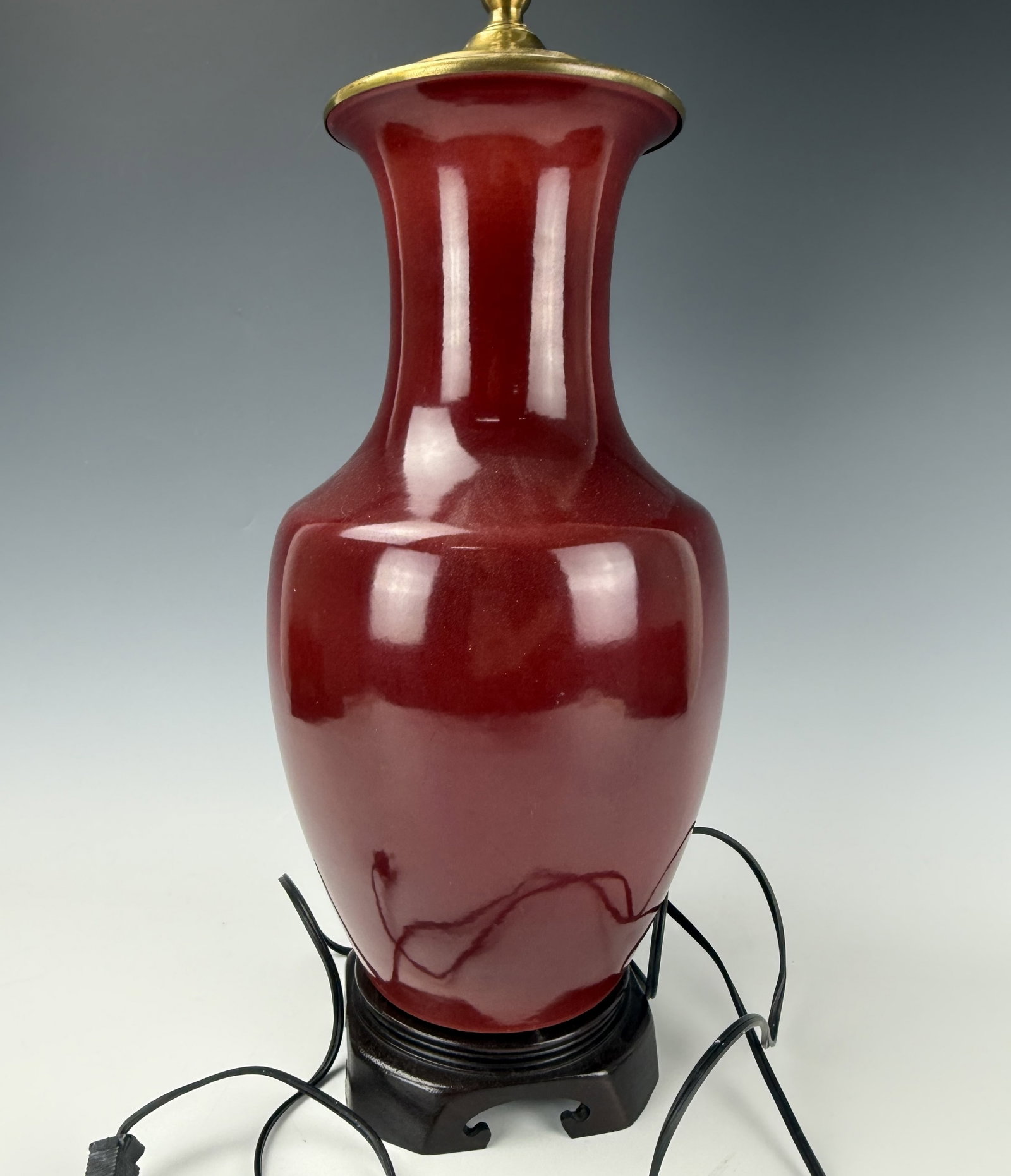 Chinese Oxblood Red Glazed Vase Lamp (1 of 4)