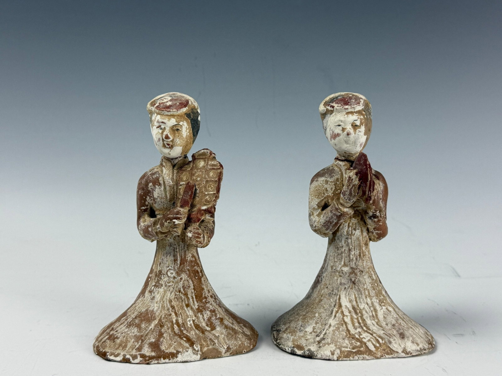 Two Chinese Painted Terracotta Figures of Lady (1 of 4)