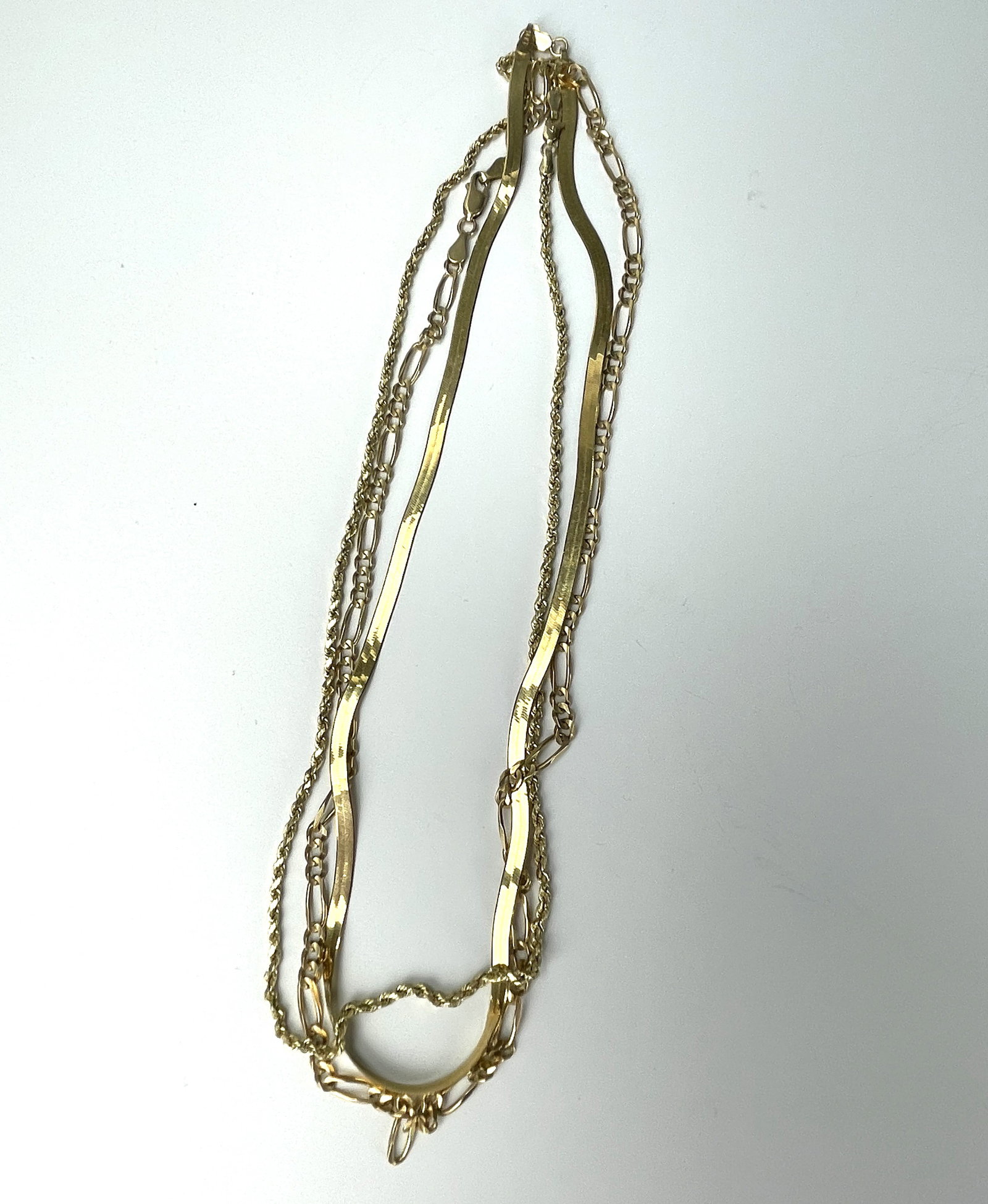 Three 14kt Yellow Solid Gold Necklaces - 2