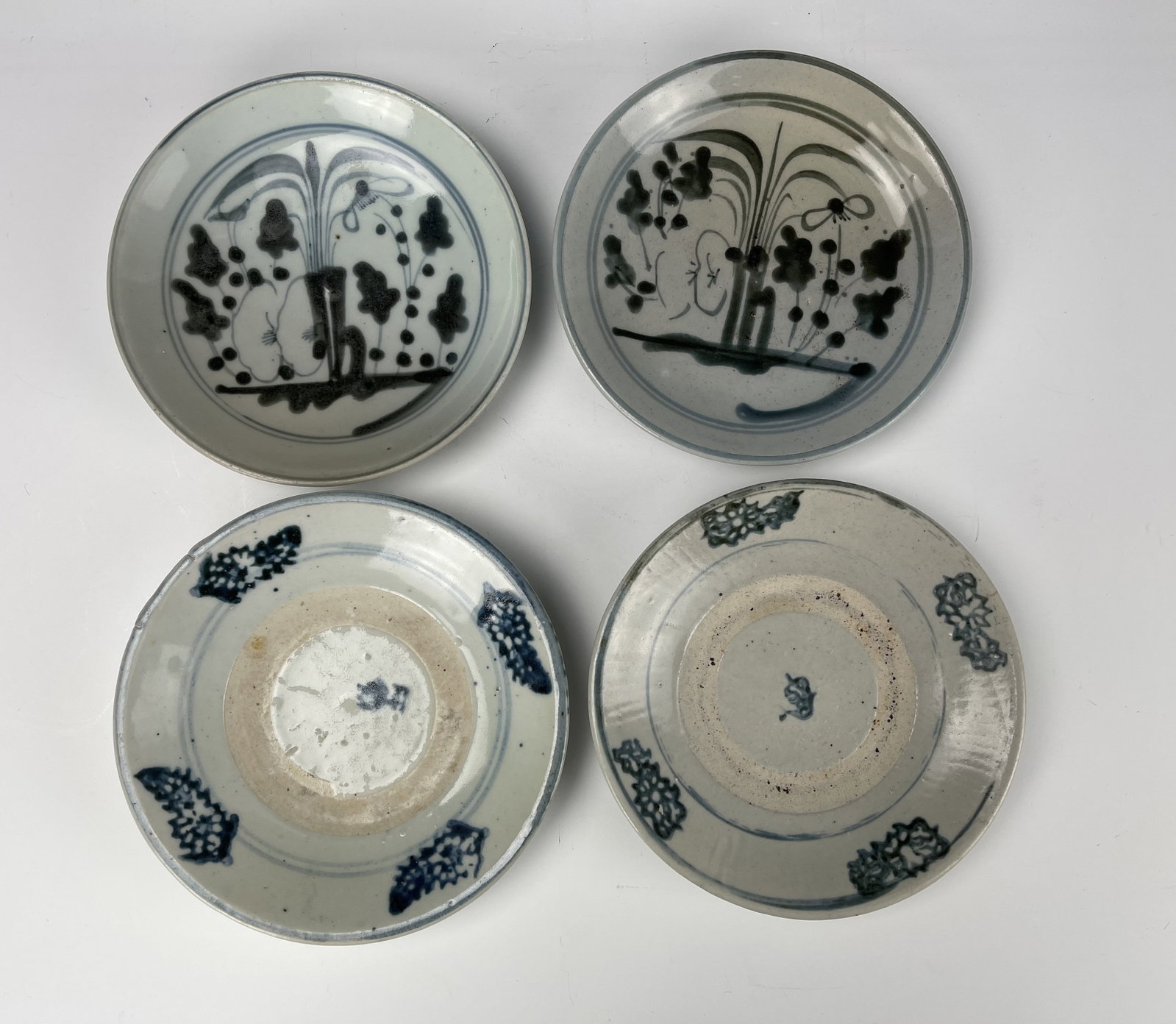 Group of 4 Chinese Antique Blue and White Porcelain Plates (1 of 5)