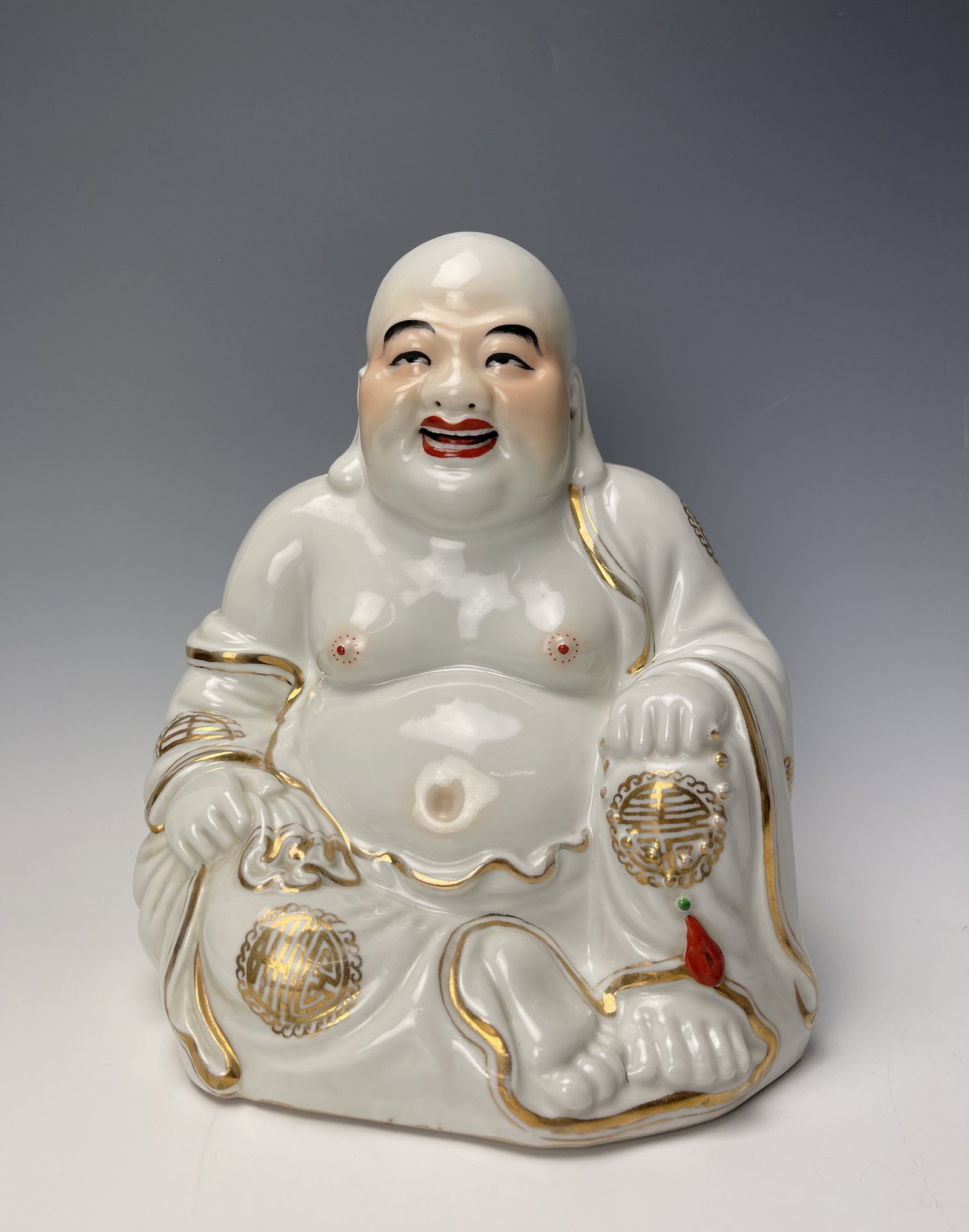 A Vintage Chinese Porcelain Happy Buddha Statue (1 of 4)