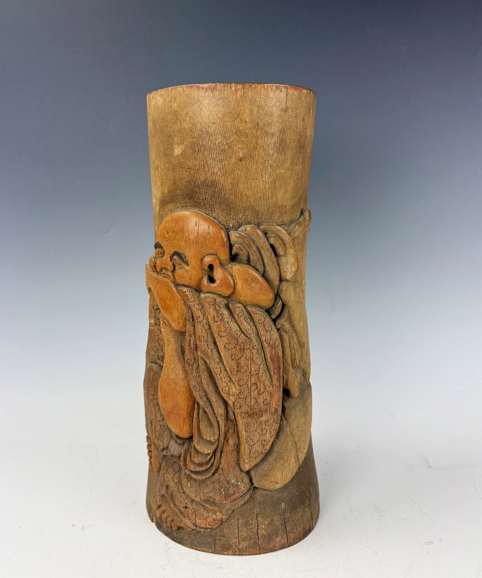 Large Chinese Hand Carved Bamboo Brush Pot (1 of 6)