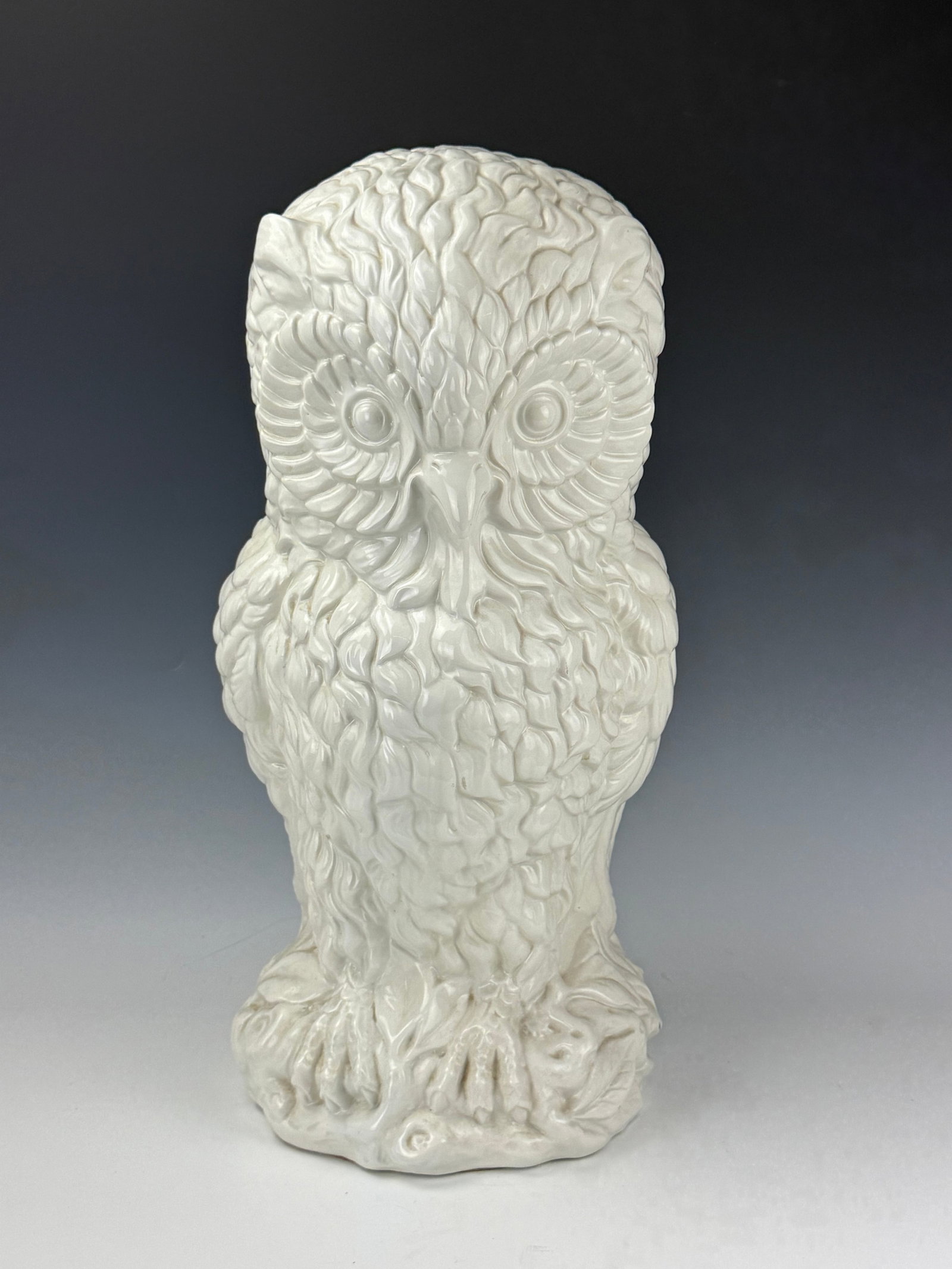 Vintage Italian White Ceramic Owl Statue (1 of 6)
