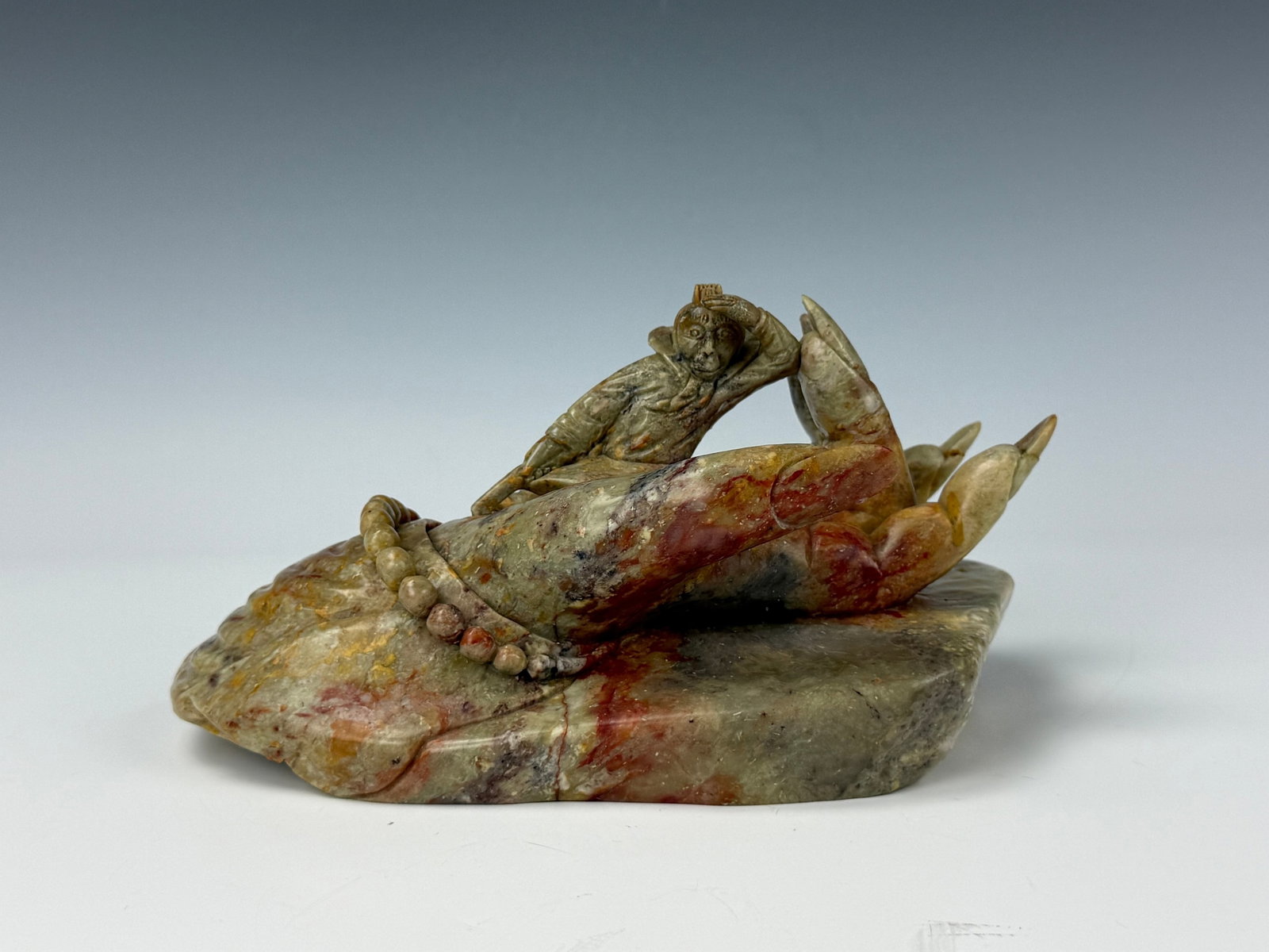 Chinese Soapstone Carving Monkey King On Buddha Hand (1 of 6)