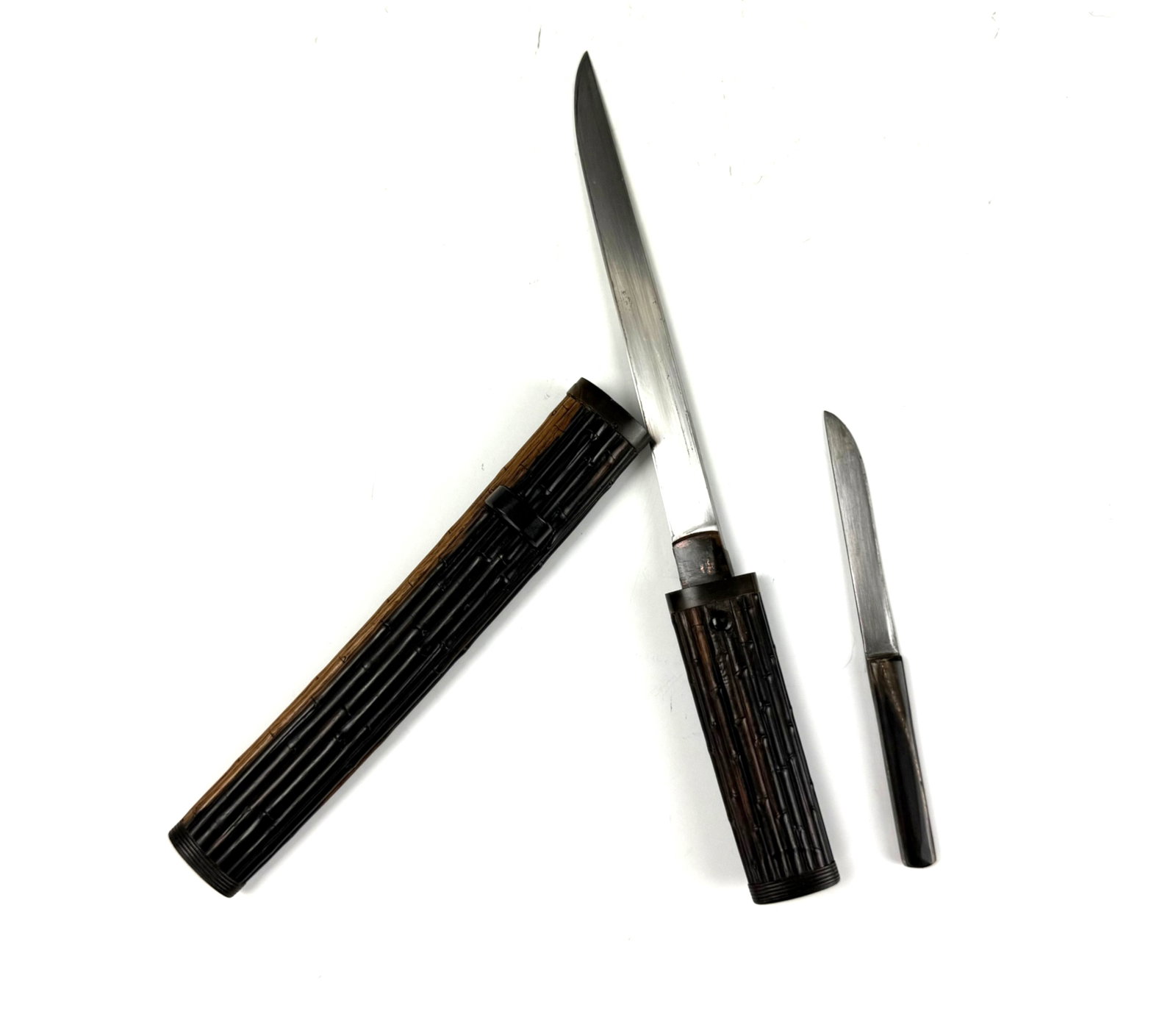 19th Century Tanto W Kozuka in Bamboo Shape Wood Theme (1 of 6)