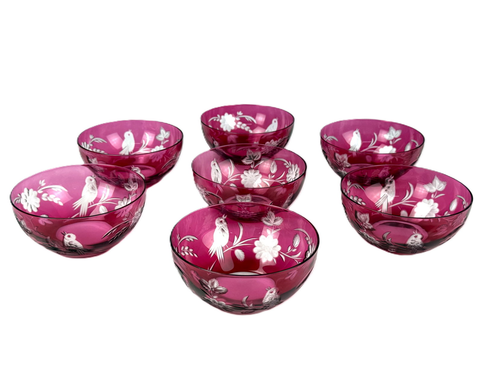 Set of 7 Val Saint Lambert Crystal Bowls (1 of 8)
