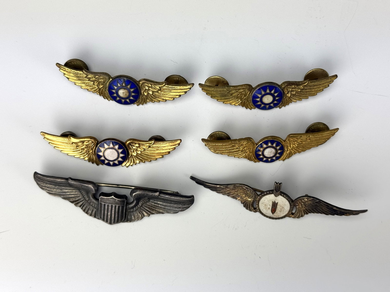 Group of 6 Chinese Pilot Wings National Air Force Badges (1 of 6)