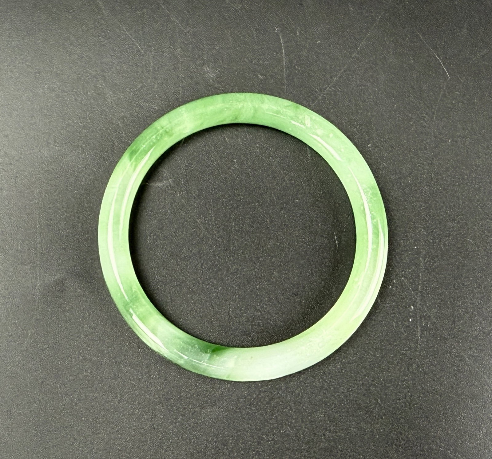 Chinese Green Jadeite Bangle Bracelet (1 of 4)