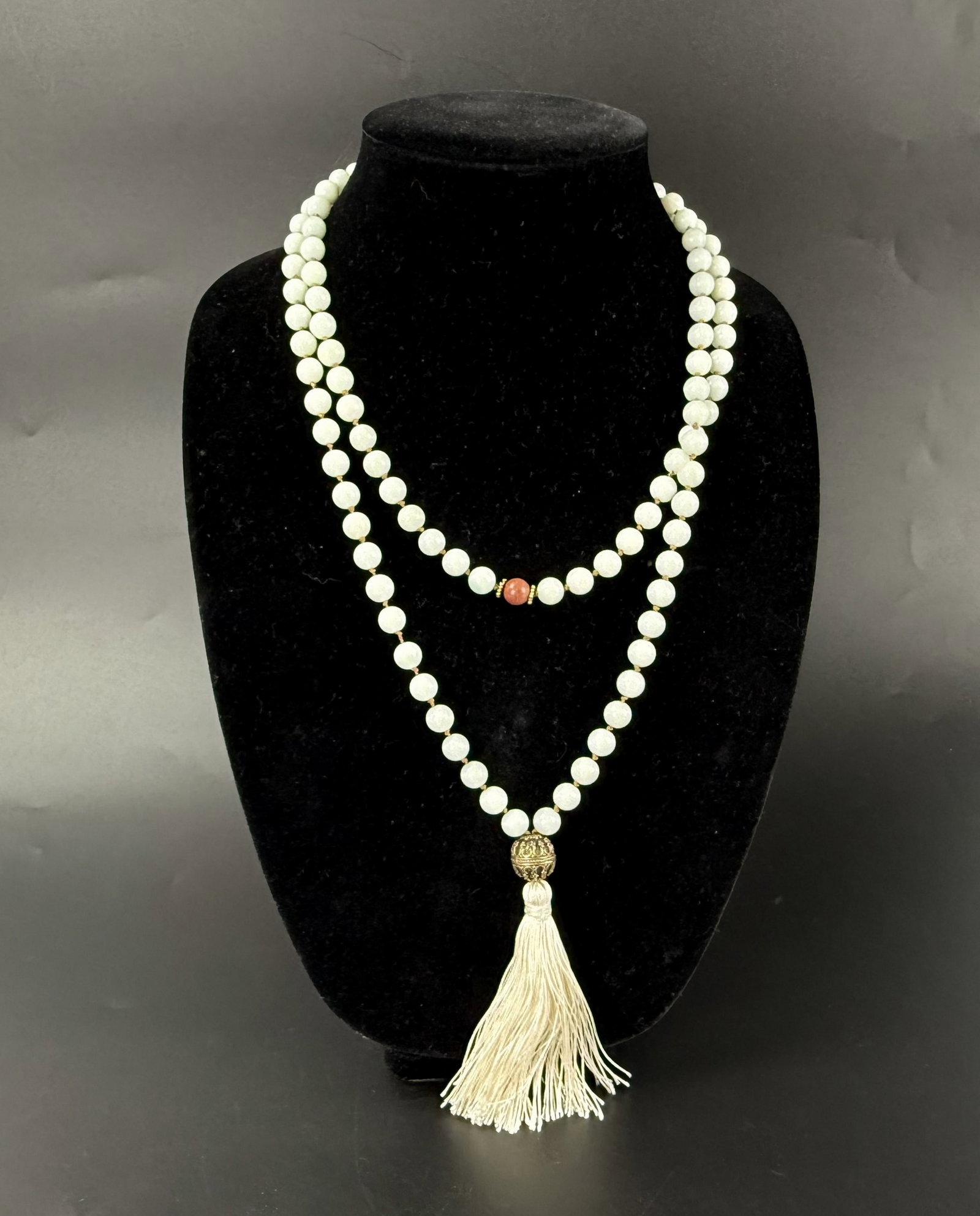 Chinese Light Green Jade Bead Necklace (1 of 3)