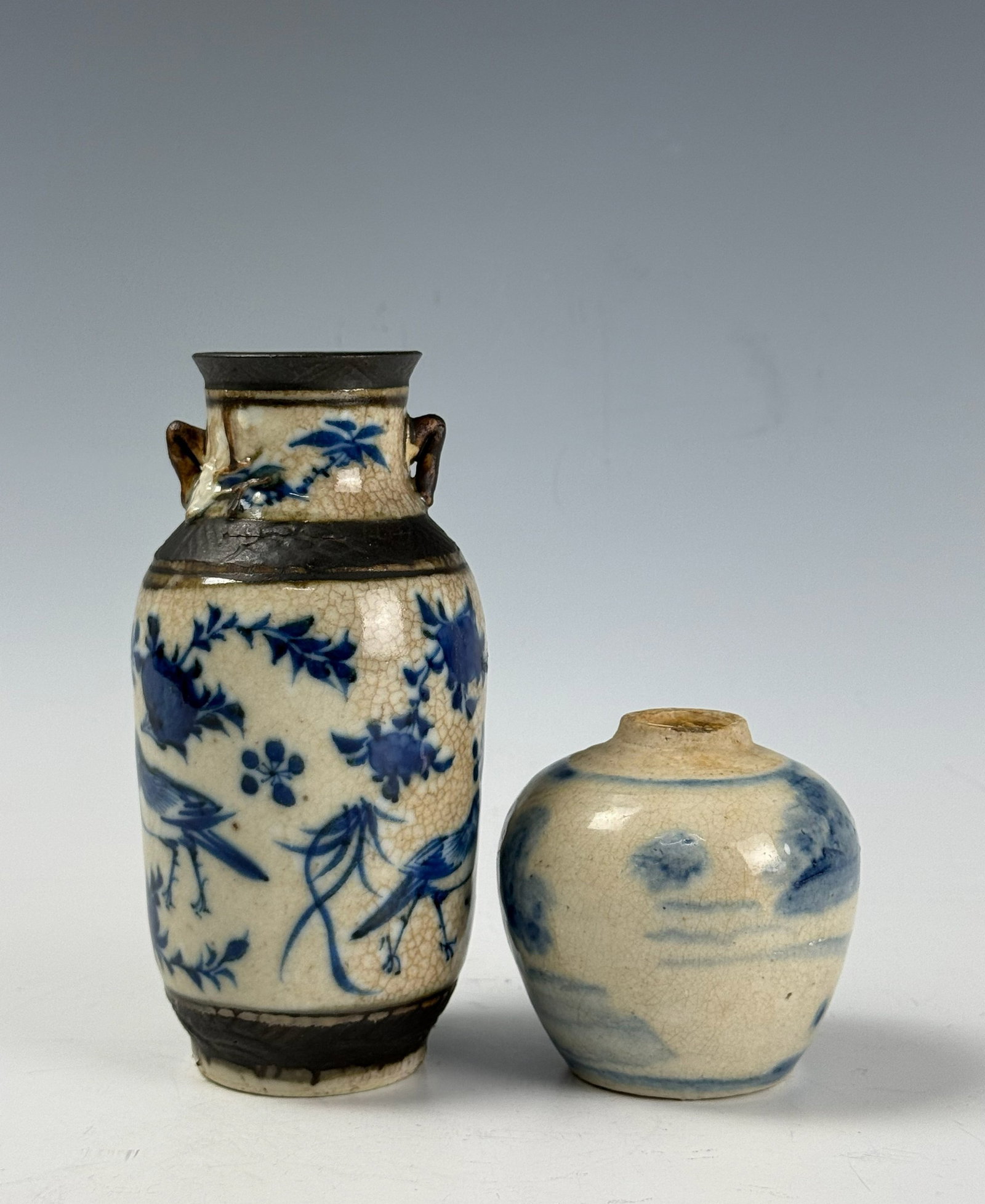 Two Chinese Blue and White Porcelain Vases (1 of 7)