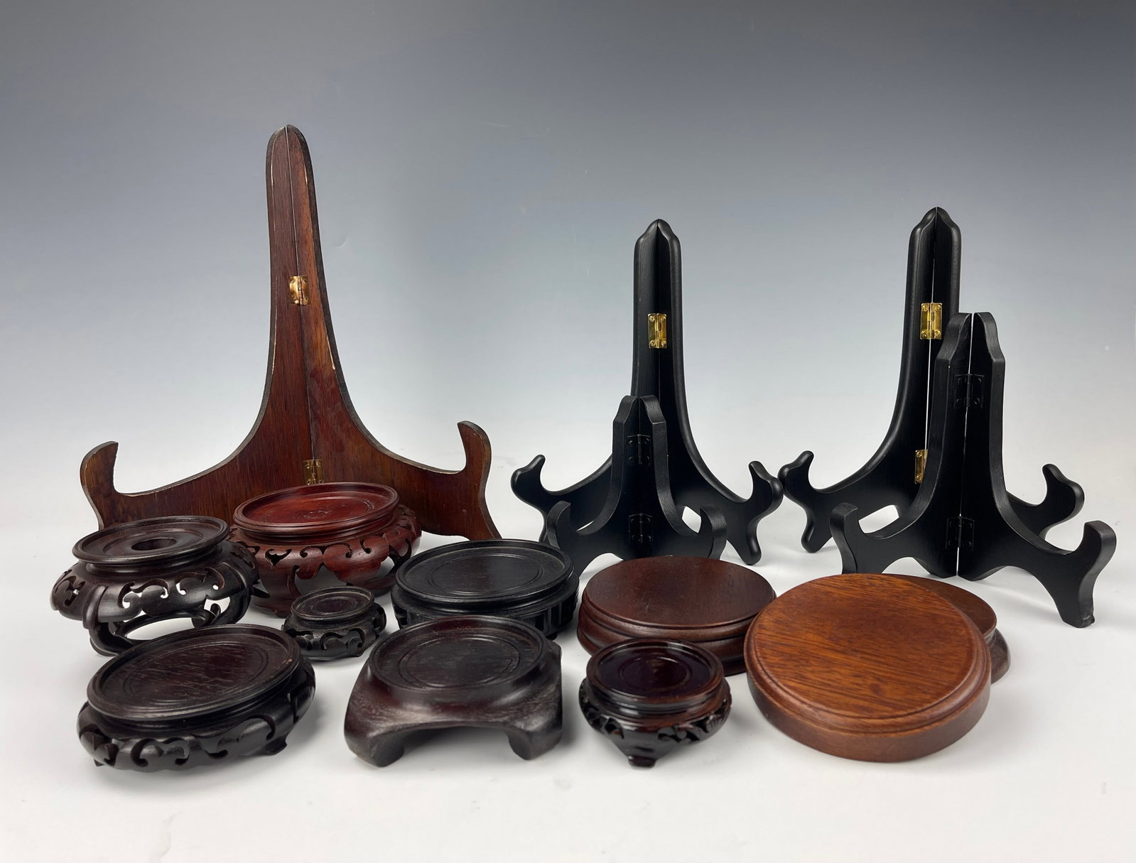 Group of 15 Vintage Chinese Wood Stands (1 of 3)